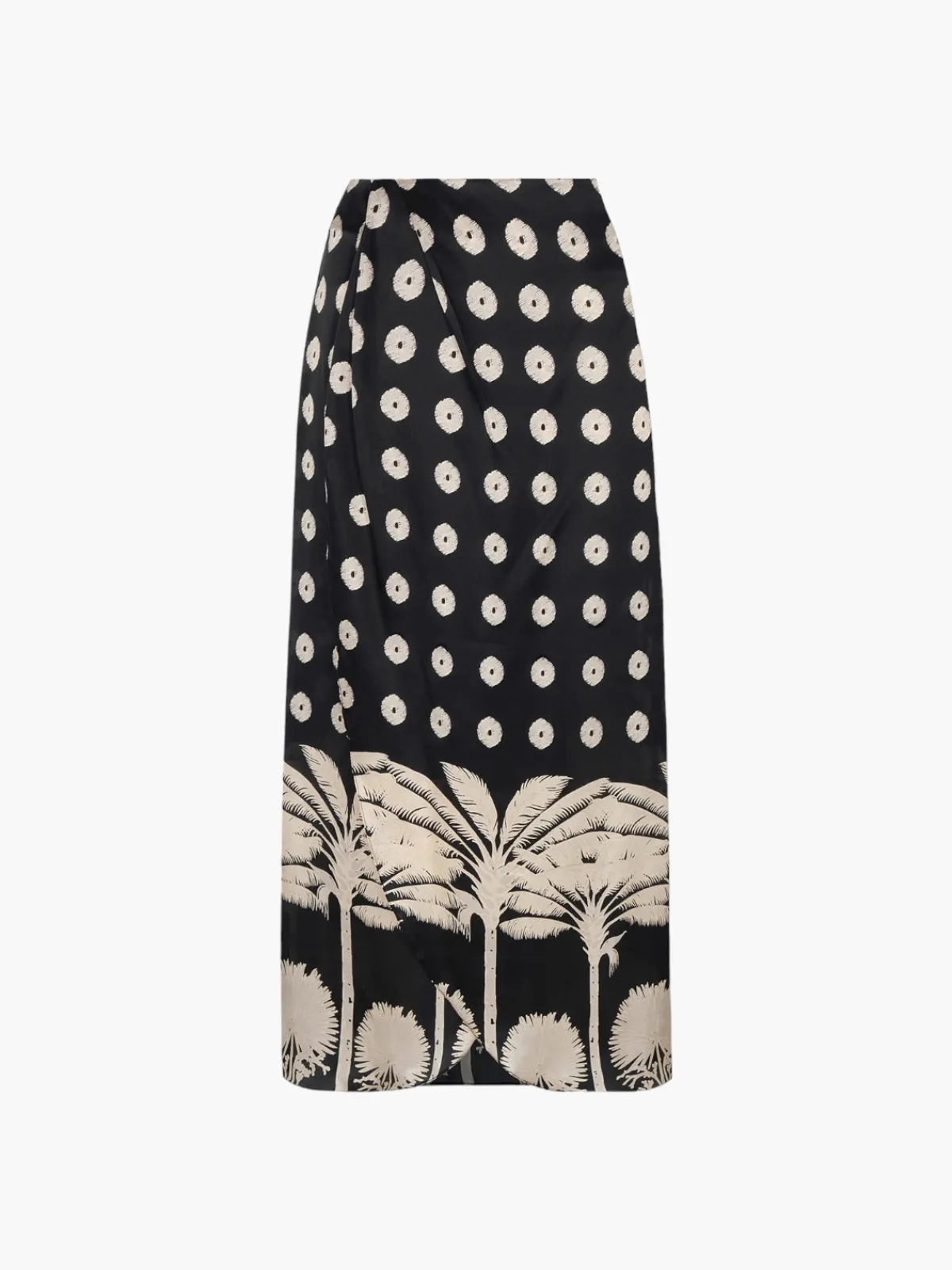 Juan de Dios Amaime Satin Silk Midi Skirt