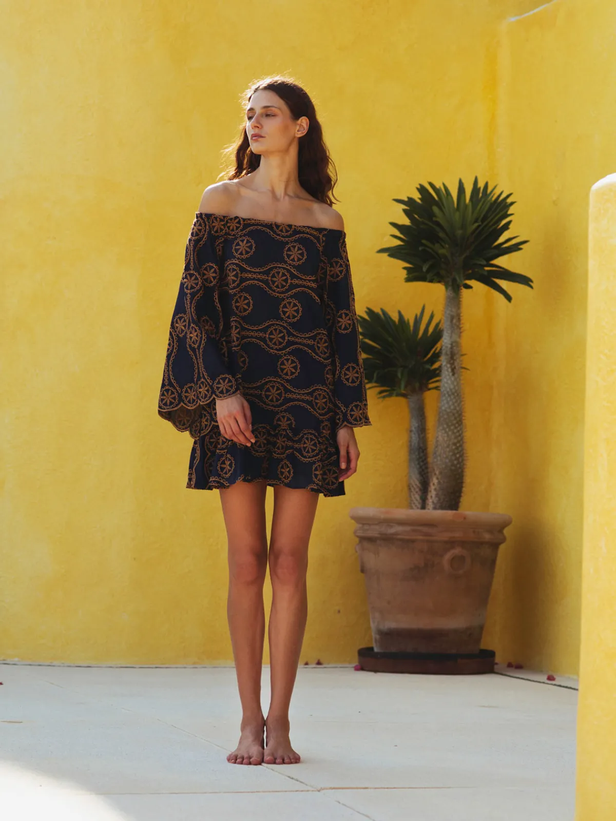 Juan de Dios Mexico Lindo Cotton Embroidered Mini Dress