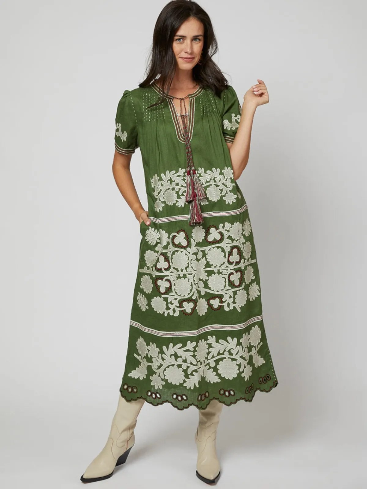 Larkin Lane Natalia Ukrainian Embroidered Dress