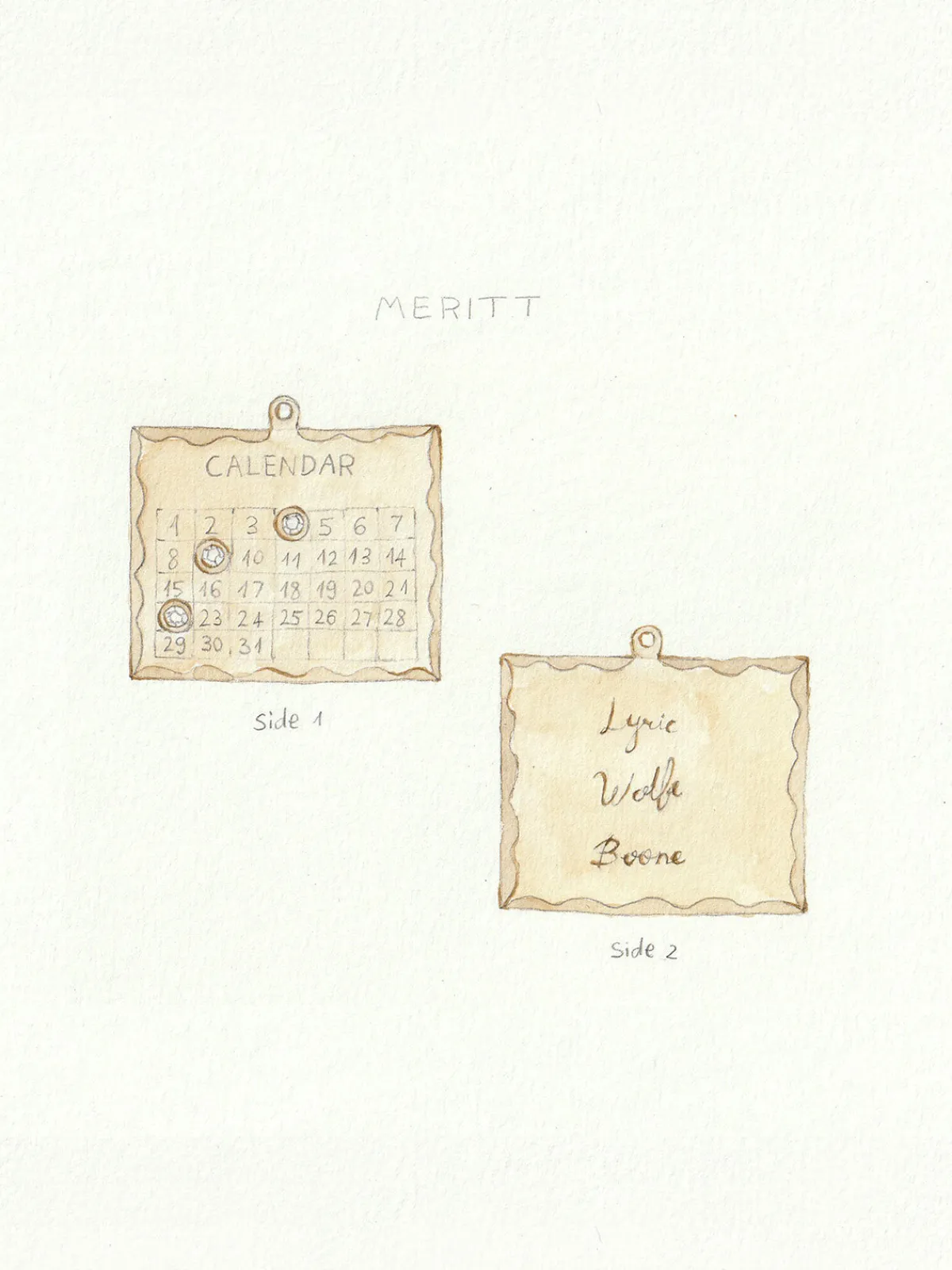 Zahava Multiple Date 1960s Calendar Charm