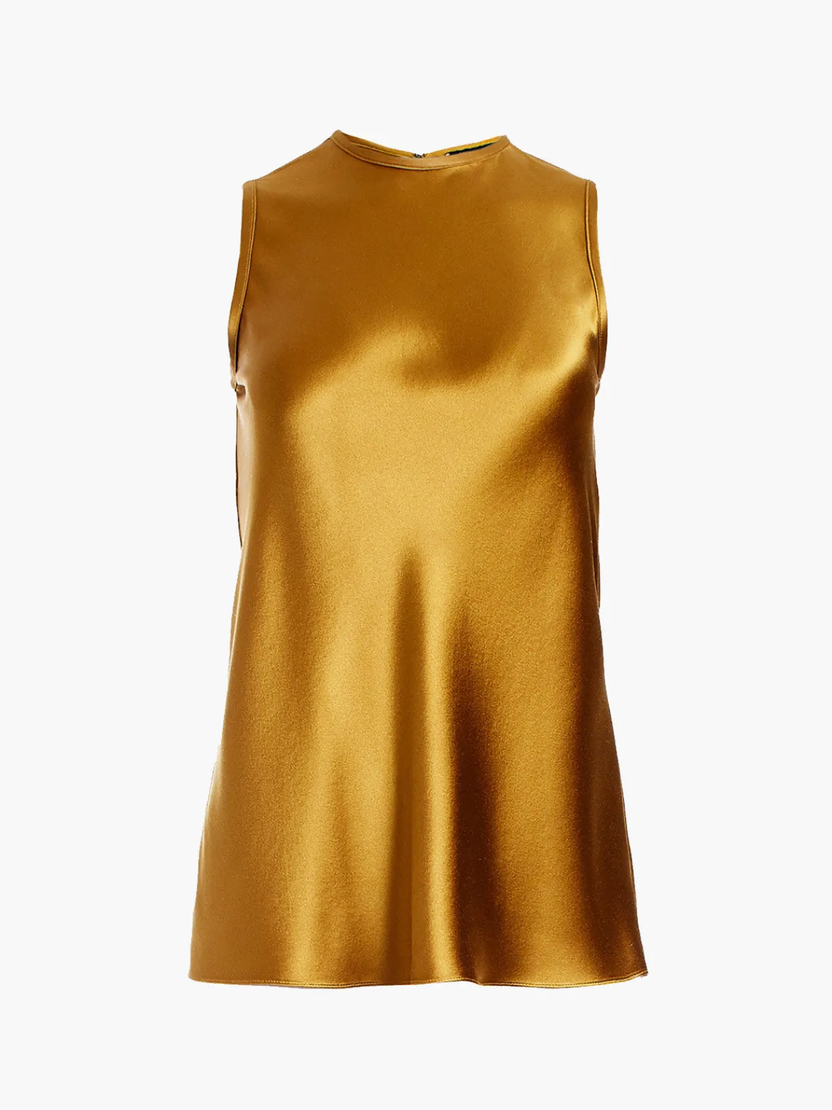 Mi Jong Lee Satin Crew Neck Bias Tank