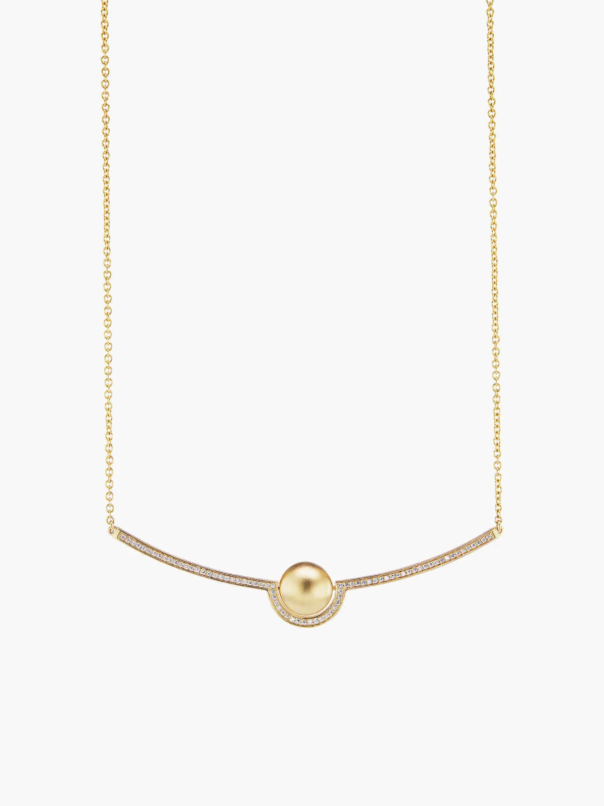 TEJEN Exclusive Boule D'Or Crescent Pendant