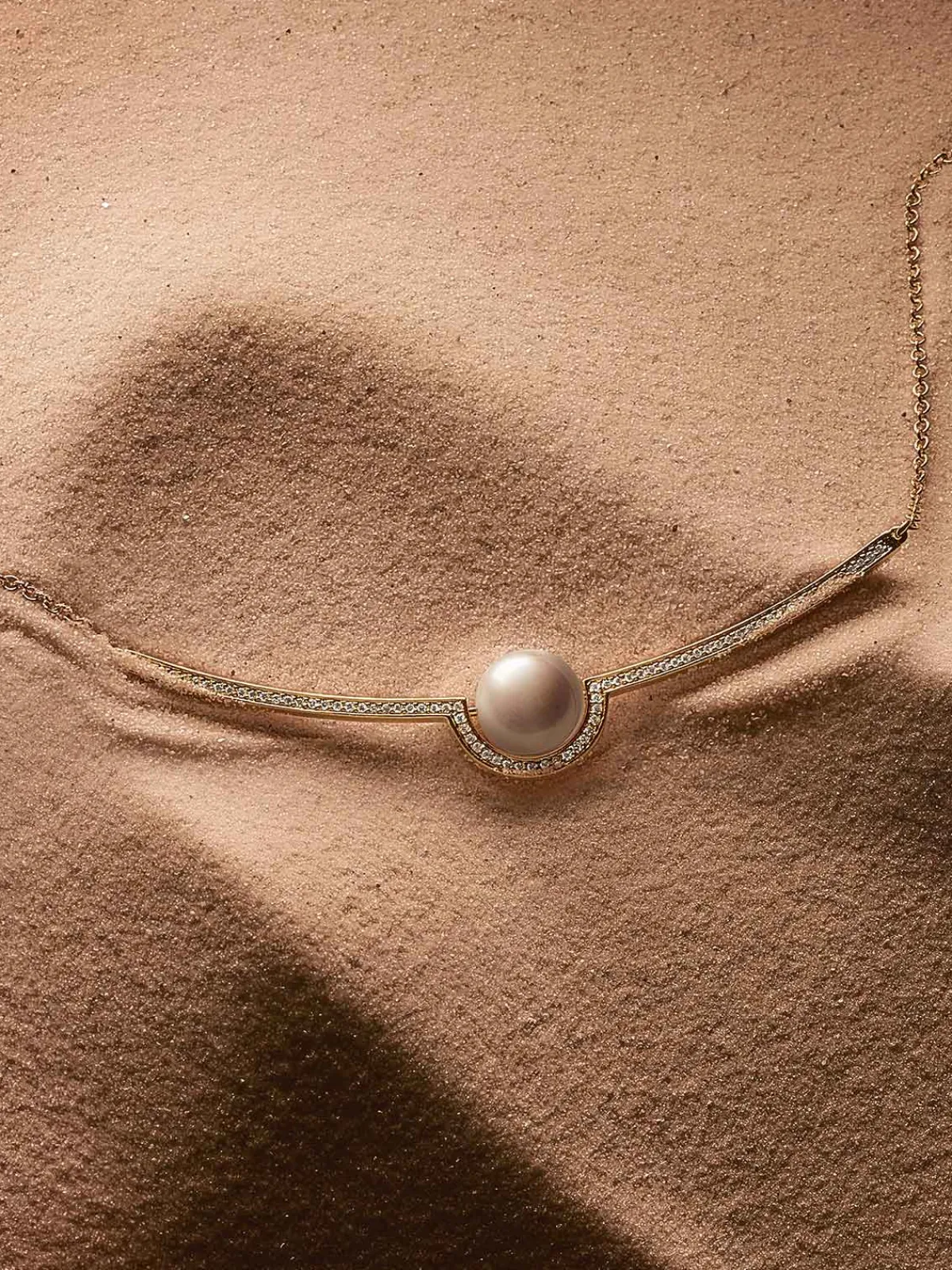 TEJEN Exclusive Boule D'Or Crescent Pendant