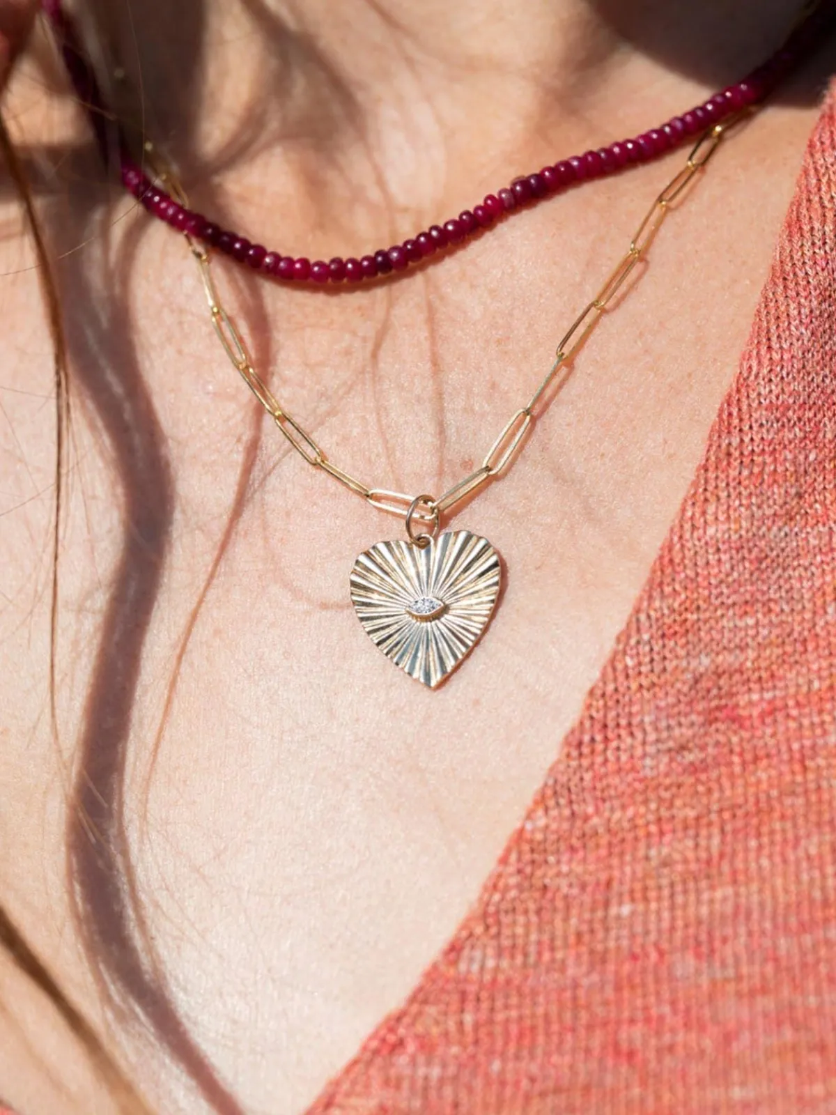 Zahava Sunbeam Heart Charm