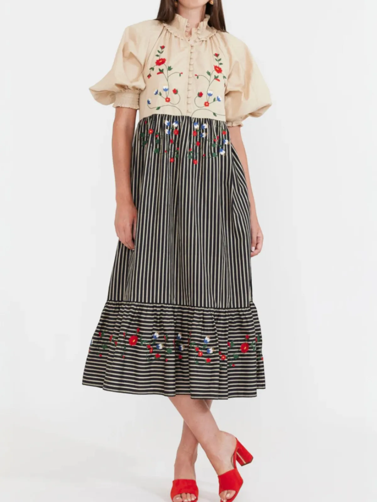 EDDY Eliza Embroidered Maxi Dress