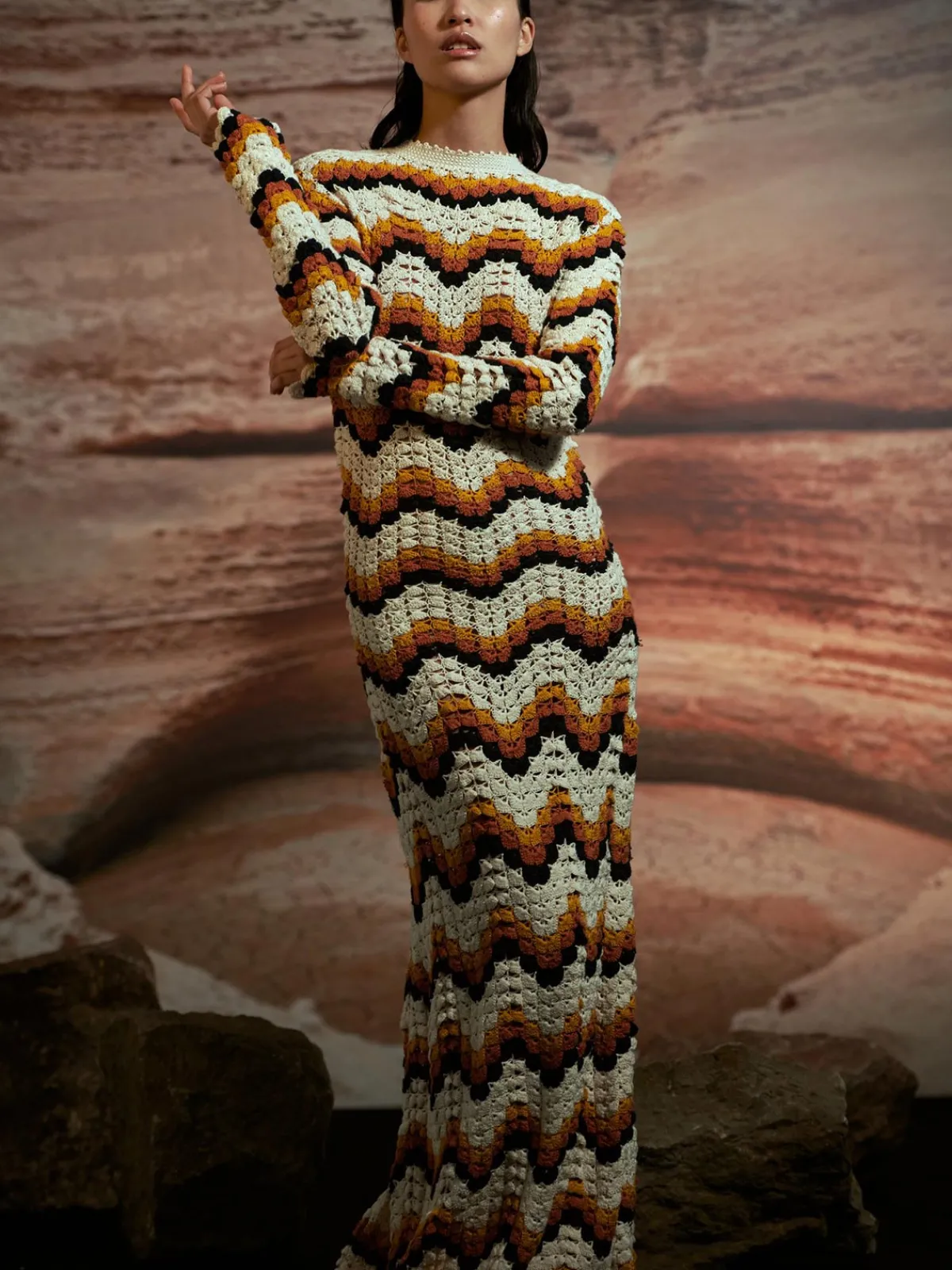 ESCVDO Abanico Hand Crocheted Dress