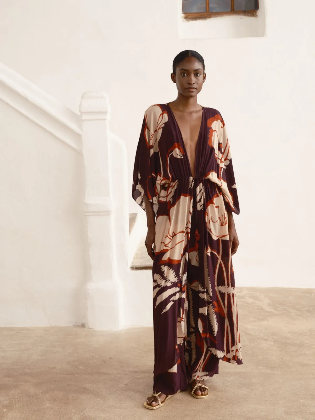 Juan de Dios San Cipriano Crepe Chine Pants