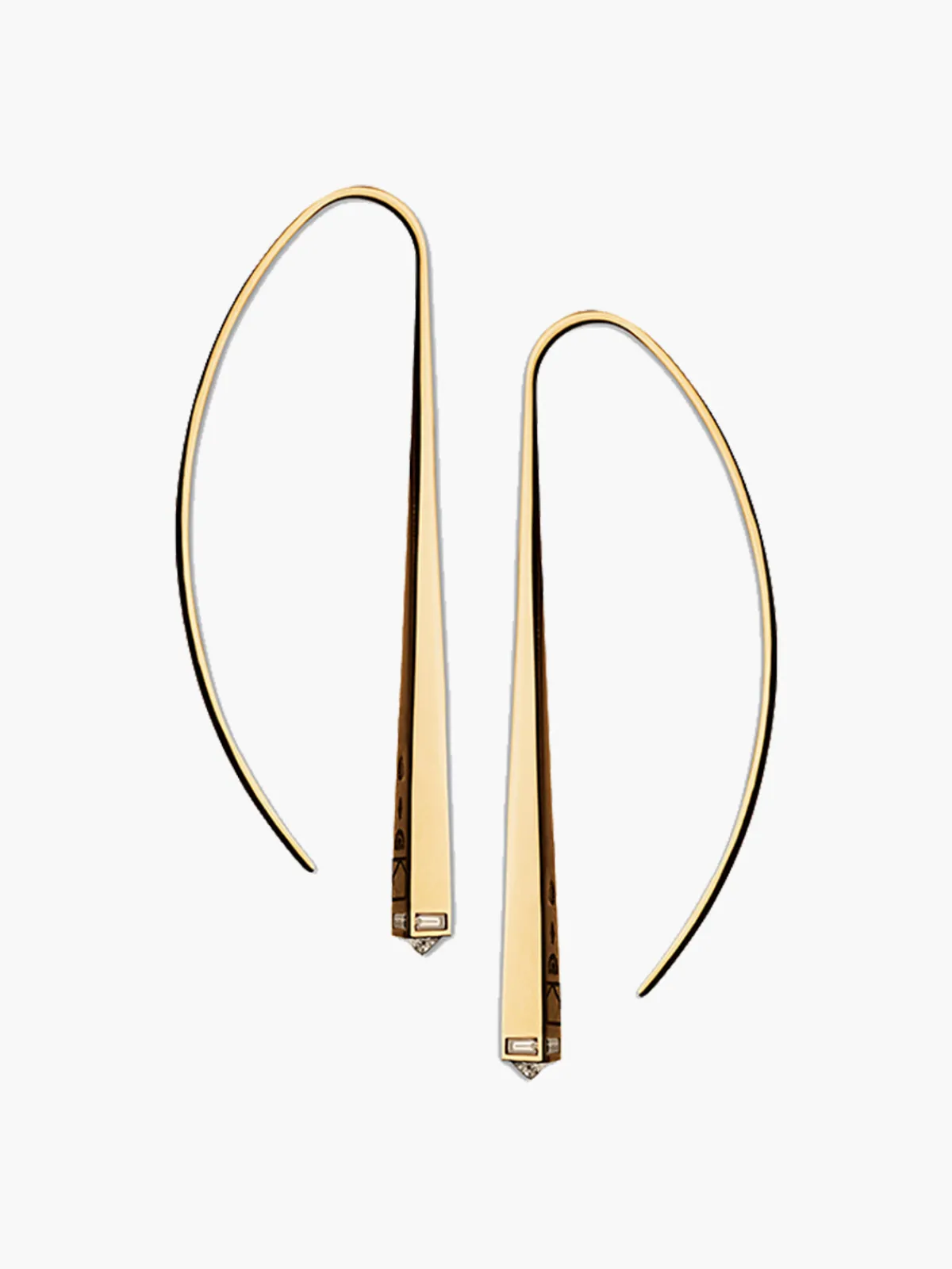 TEJEN Diamond Capstone Arc Earrings