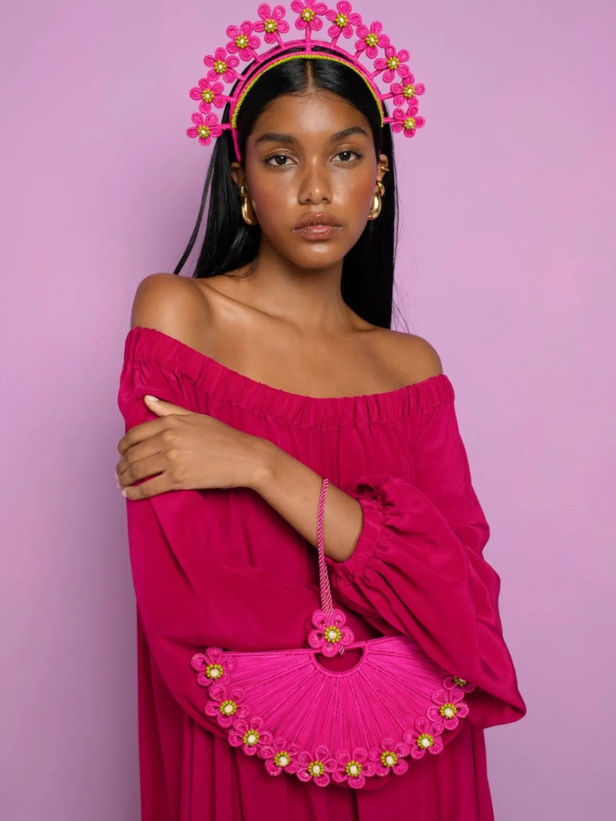 Magnetic Midnight Mini Flower Iraca Headpiece