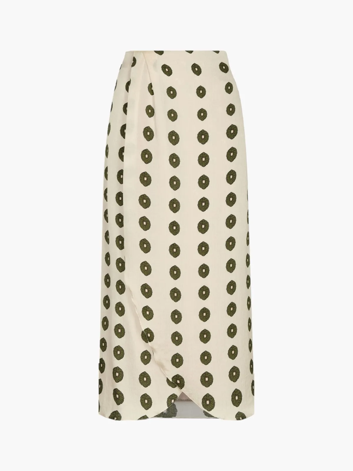 Juan de Dios Amaime Silk Martellato Midi Skirt