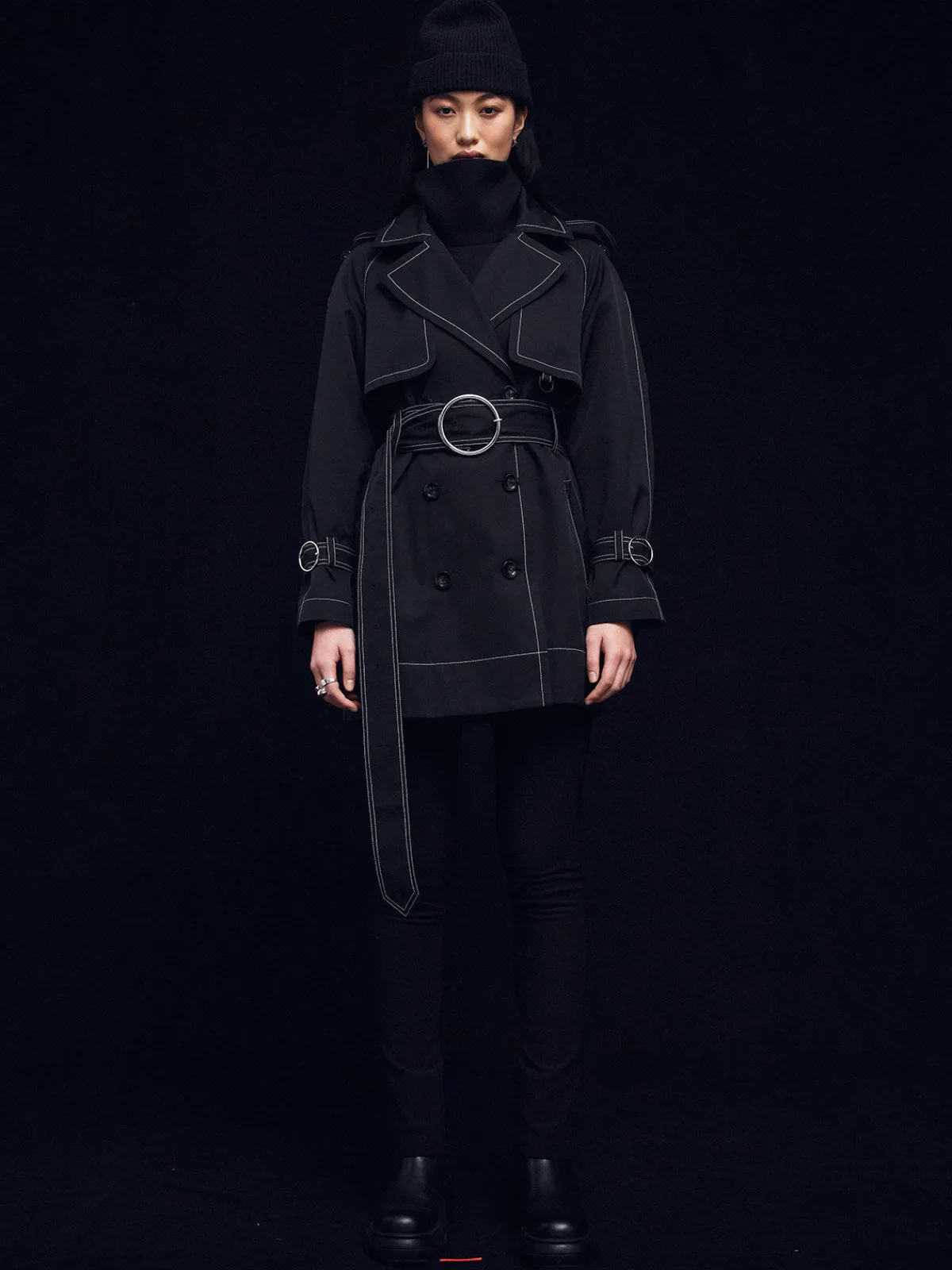 Caalo Sustainable Water Resistant Short Trench Coat