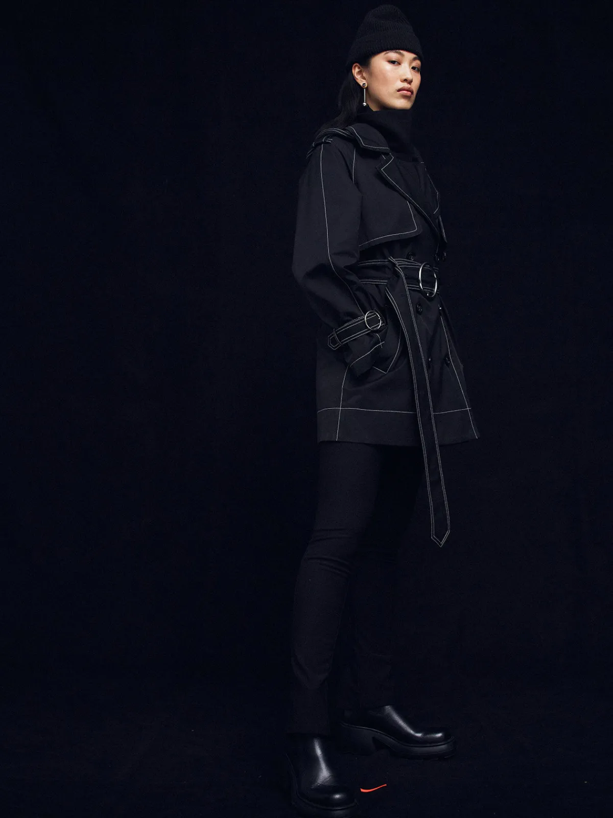 Caalo Sustainable Water Resistant Short Trench Coat