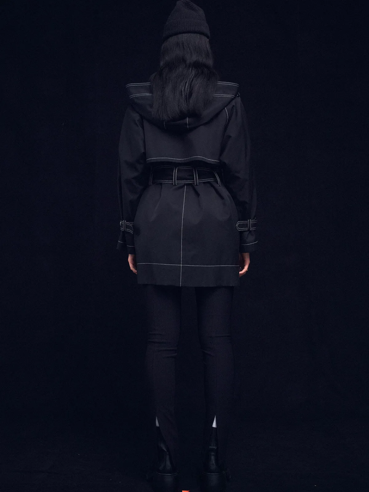 Caalo Sustainable Water Resistant Short Trench Coat