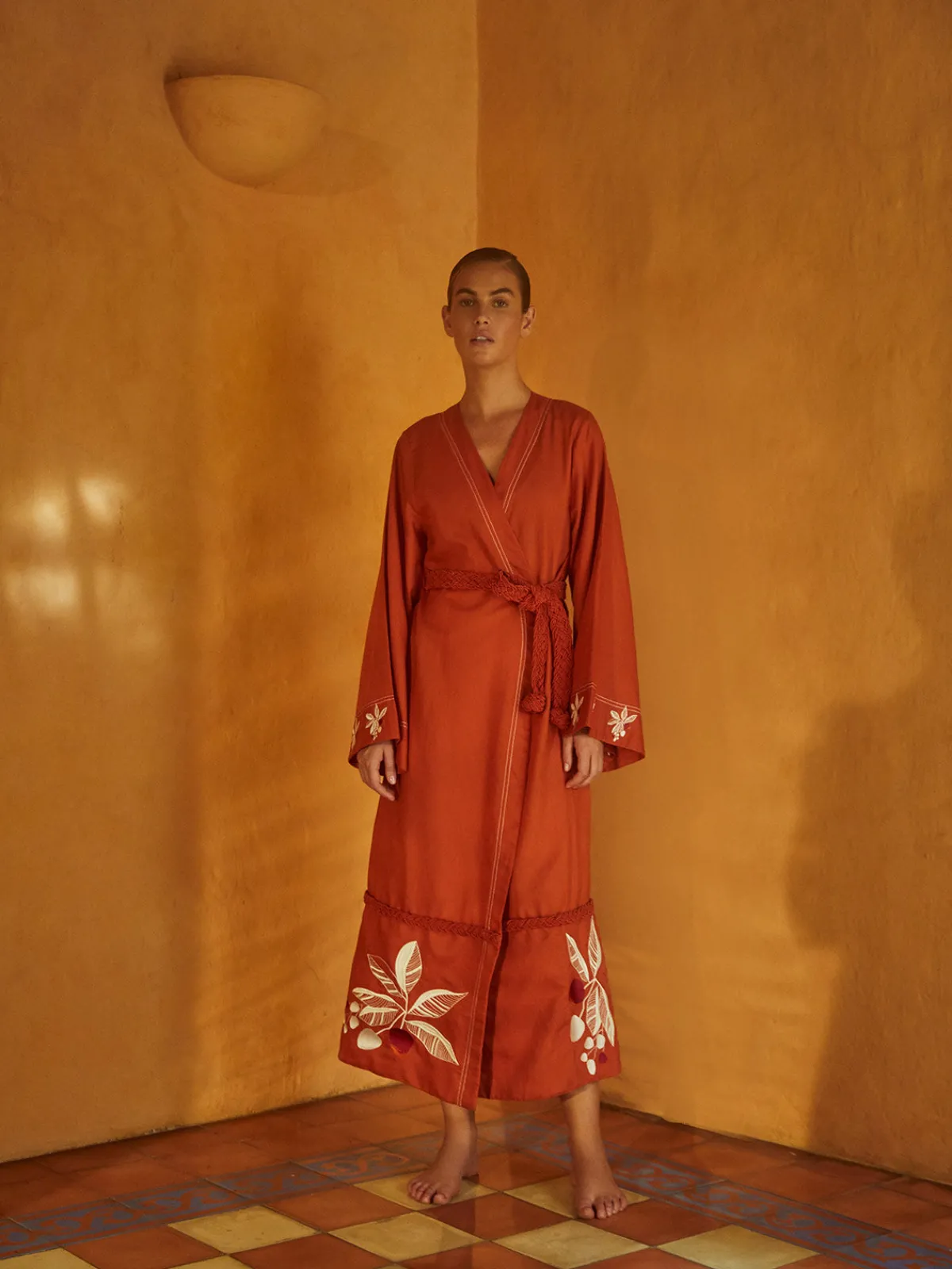 Juan de Dios Bocas de San Juan Linen Kaftan Embroidered