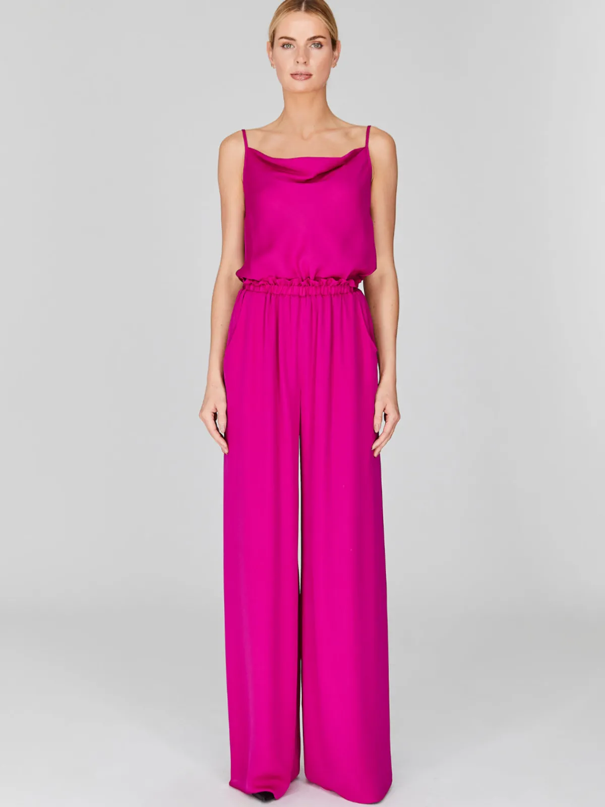 Mi Jong Lee Silk Georgette Pajama Pants with Elastic Waist