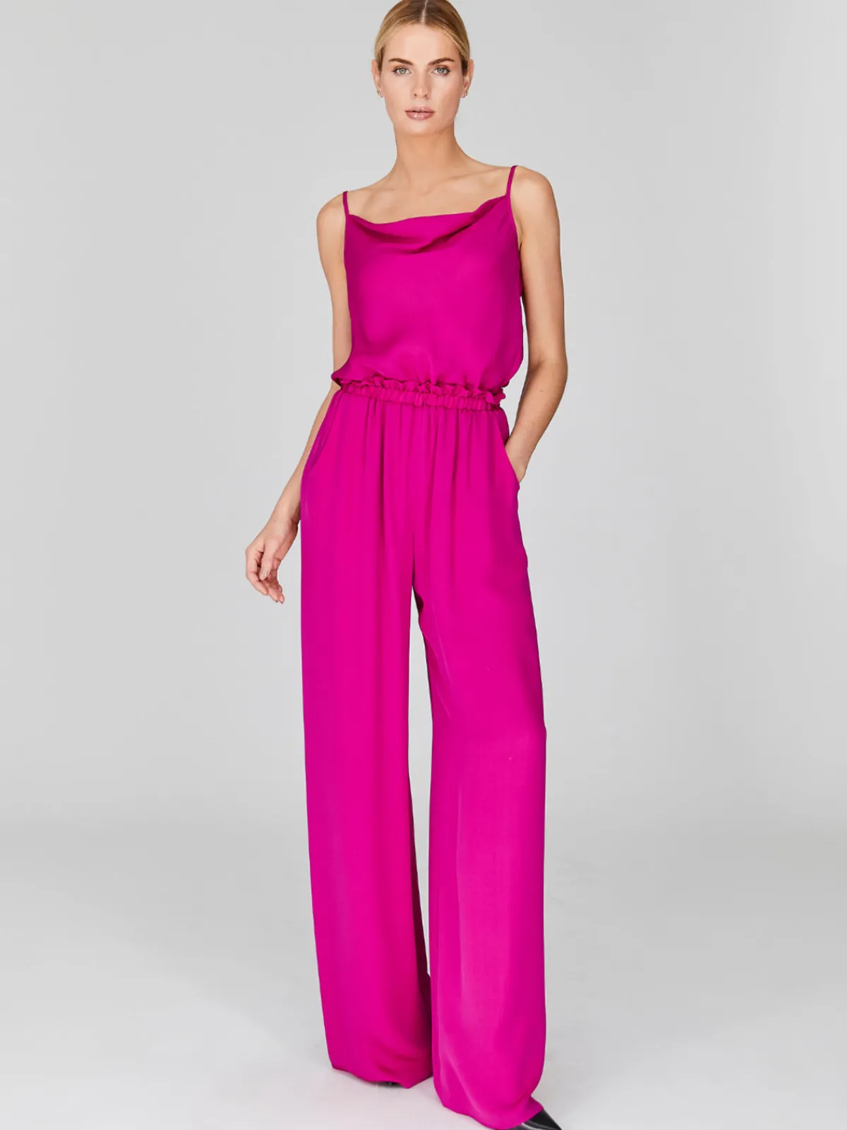 Mi Jong Lee Silk Georgette Pajama Pants with Elastic Waist