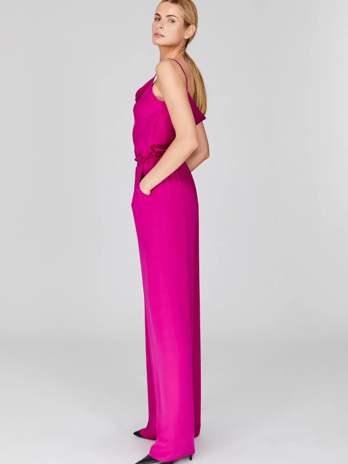 Mi Jong Lee Silk Georgette Pajama Pants with Elastic Waist