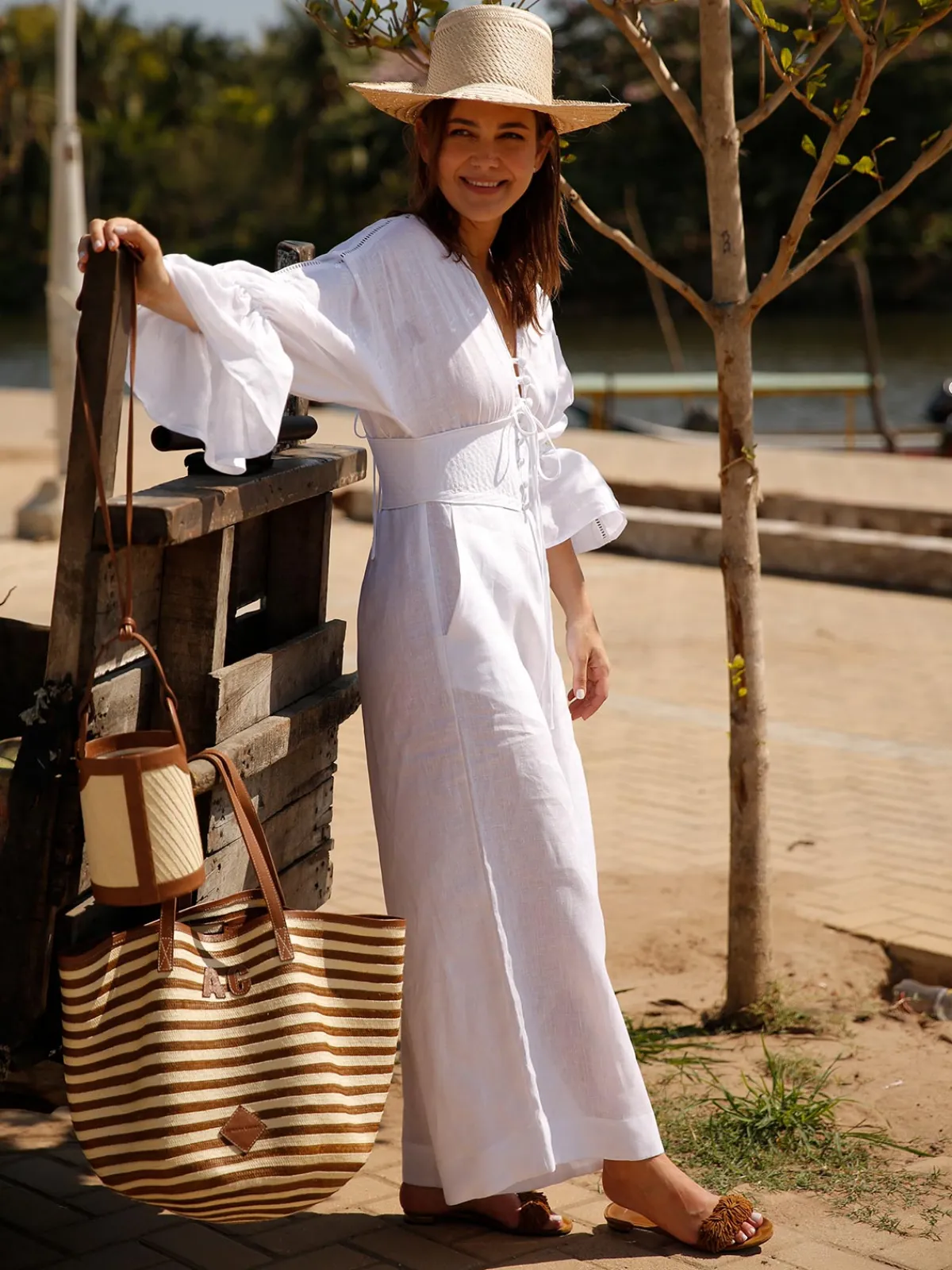 Adriana Castro Marcial Handbag in Leather and Cana Flecha