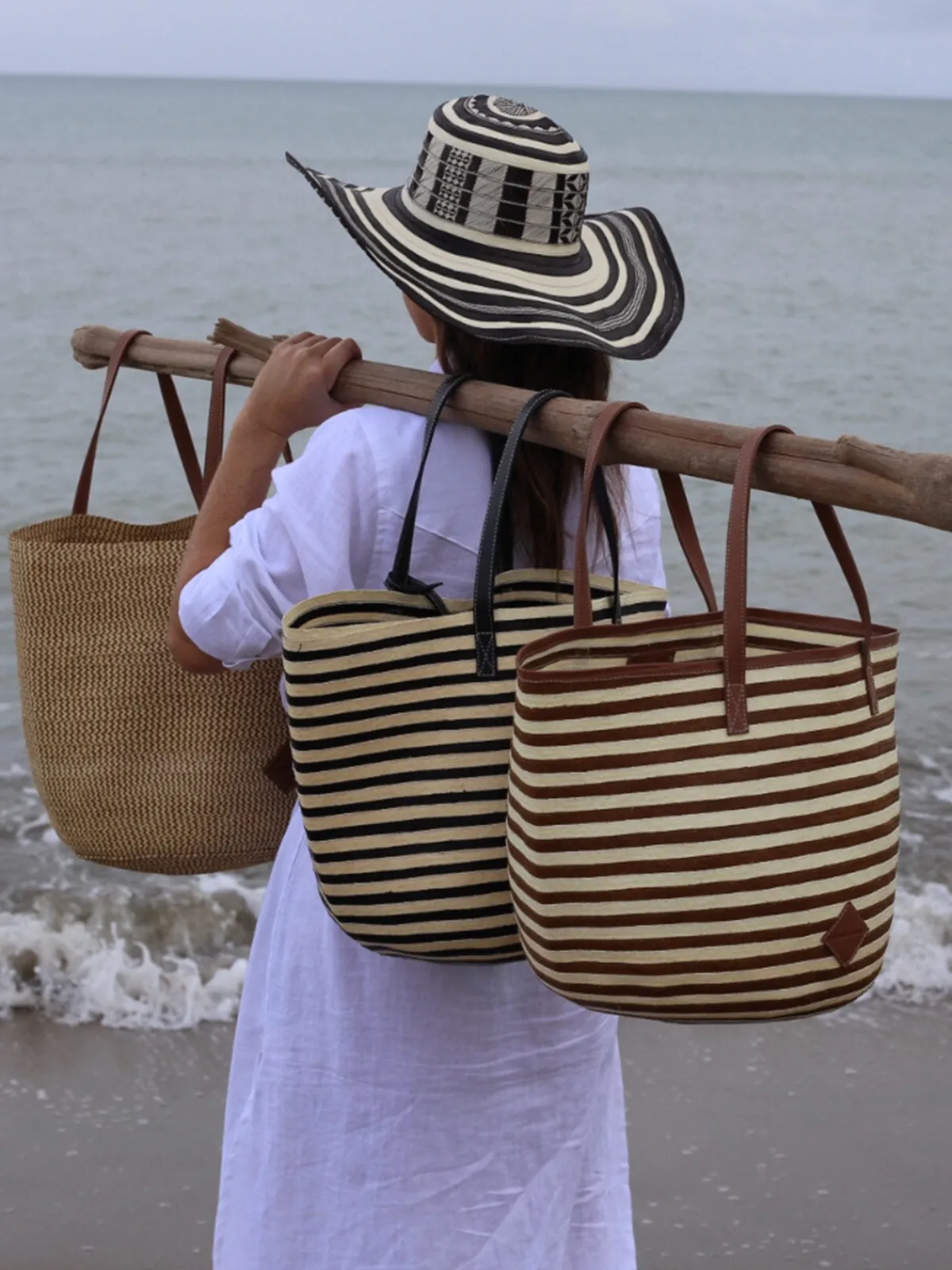 Adriana Castro Marcial Handbag in Leather and Cana Flecha