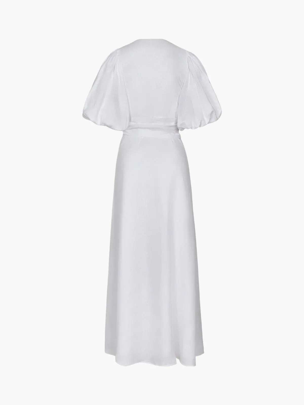 Juan de Dios Ermita Linen Embroidered Midi Dress