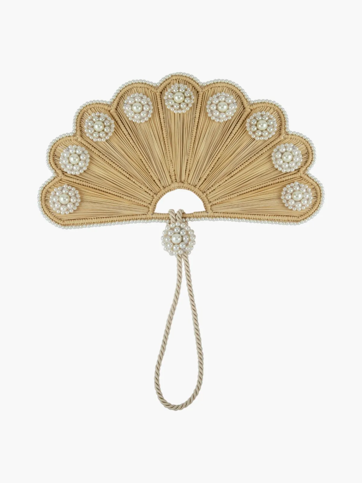 Magnetic Midnight Cloud Shaped Iraca Pearl Fan