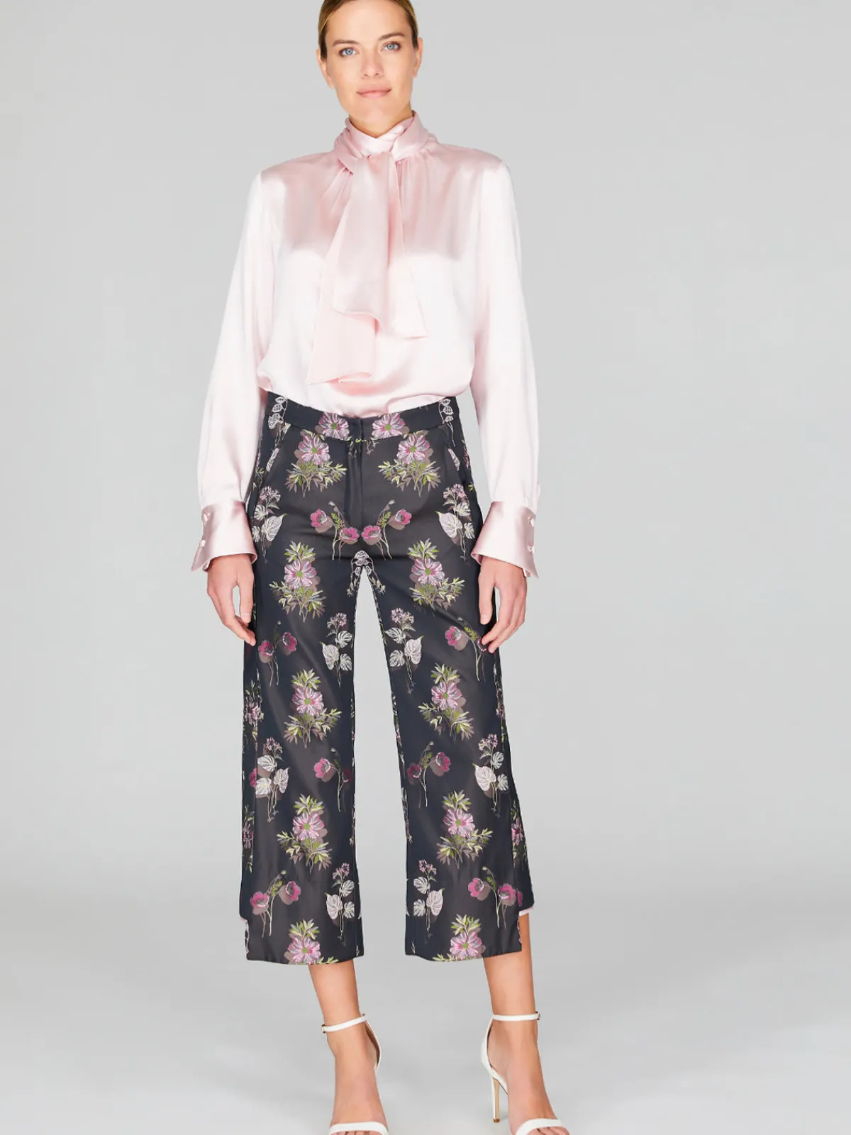 Mi Jong Lee Watercolor Botanic Straight Pant With Step Hem