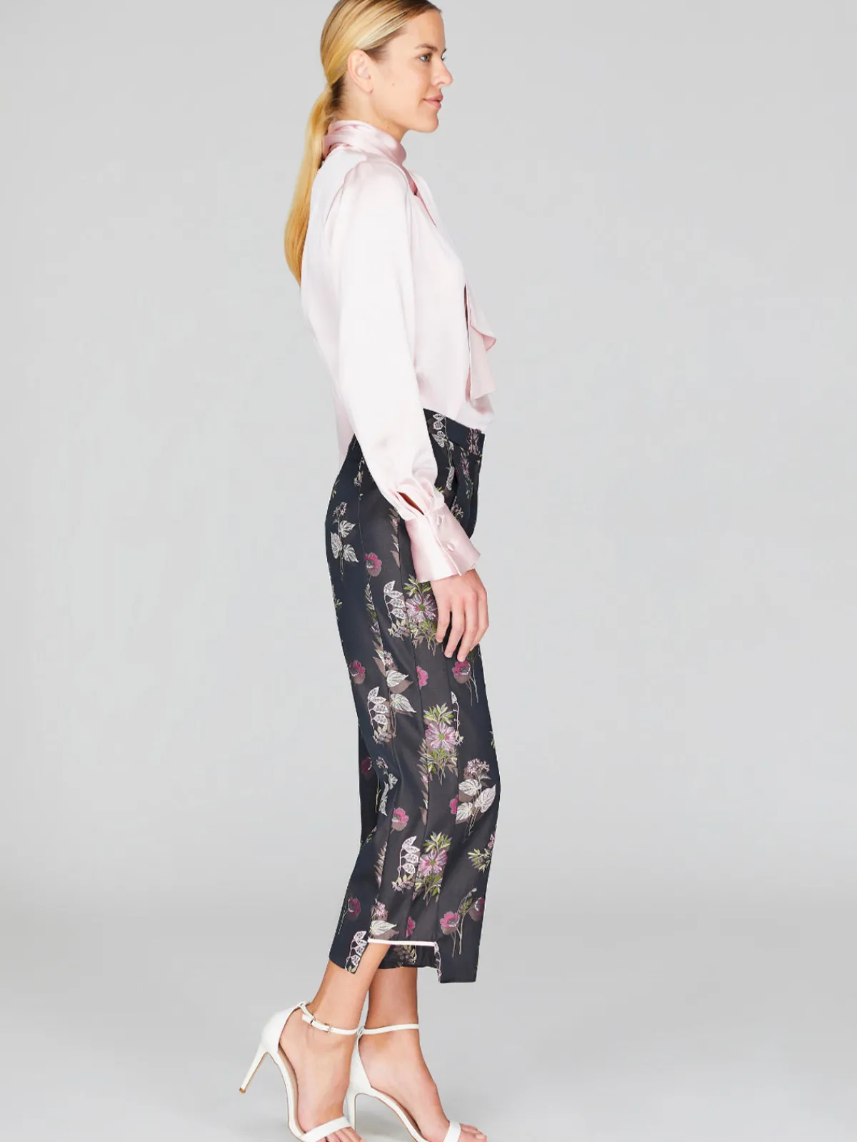 Mi Jong Lee Watercolor Botanic Straight Pant With Step Hem