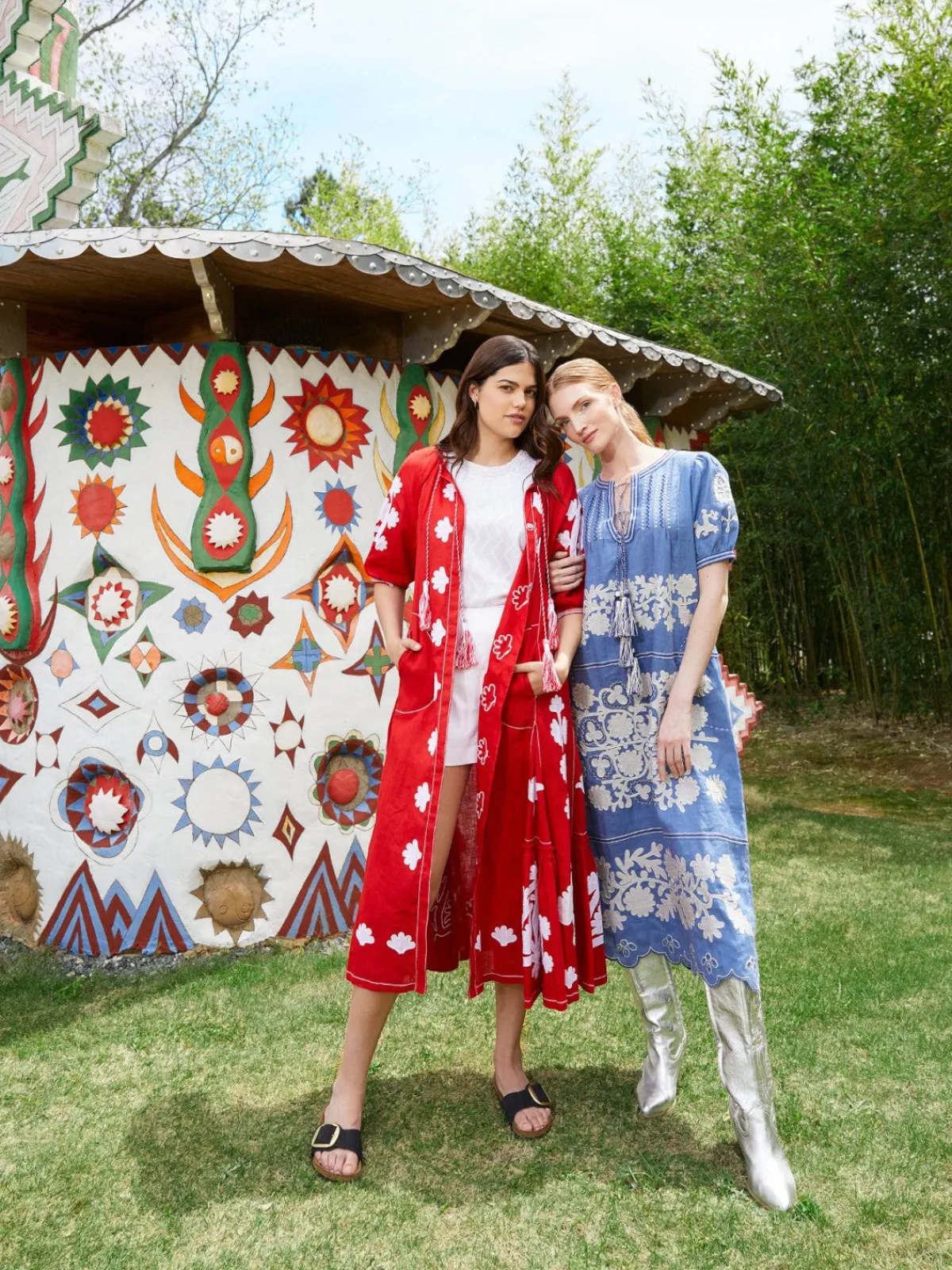 Larkin Lane Matisse Embroidered Ukrainian Dress/Kaftan