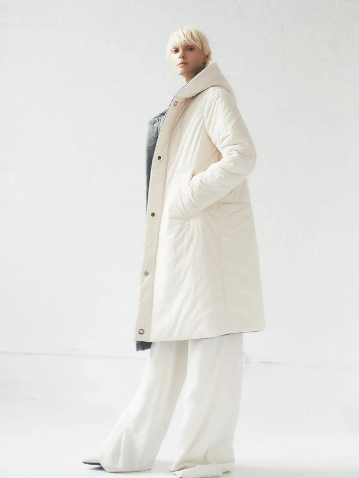 Caalo Reversible Sustainable Down Wool Coat