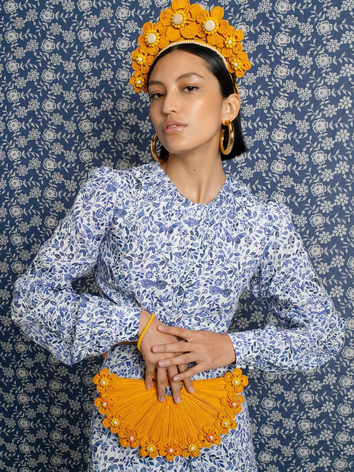 Magnetic Midnight Flower Iraca Headpiece