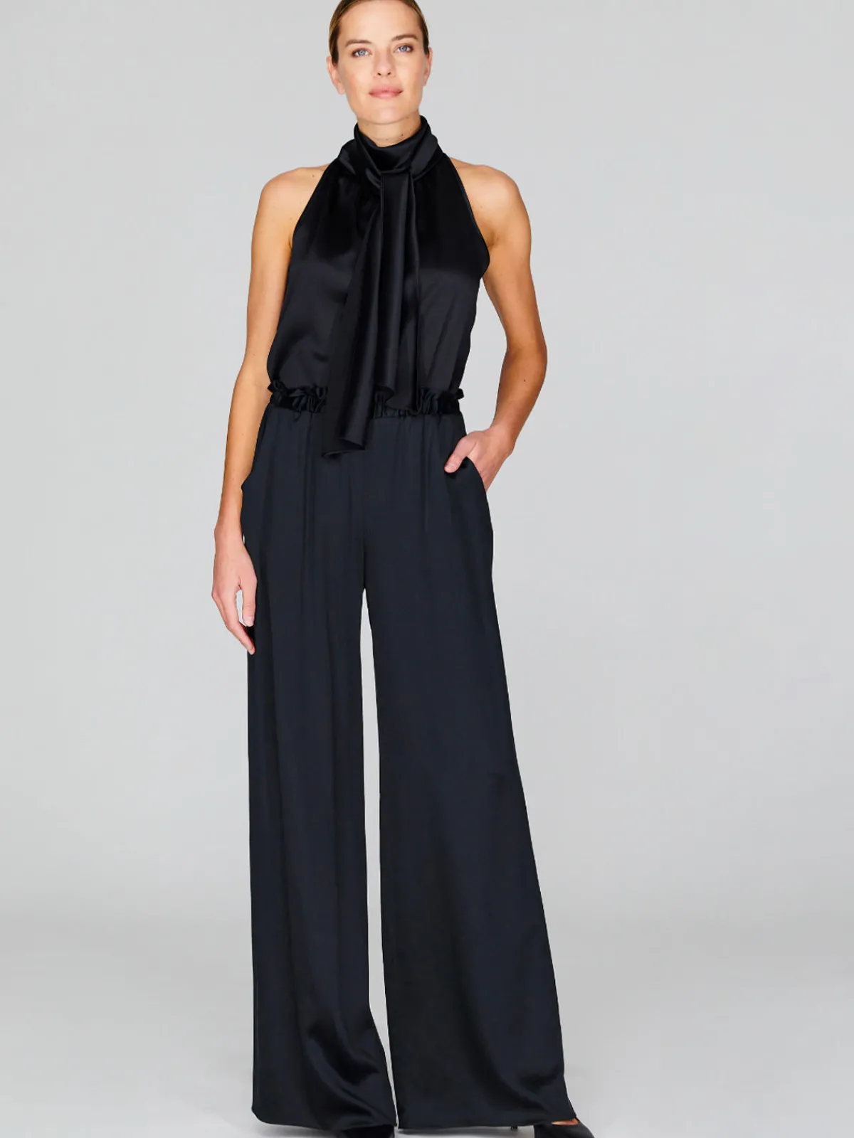 Mi Jong Lee Satin Pajama Pant With Elastic Waist