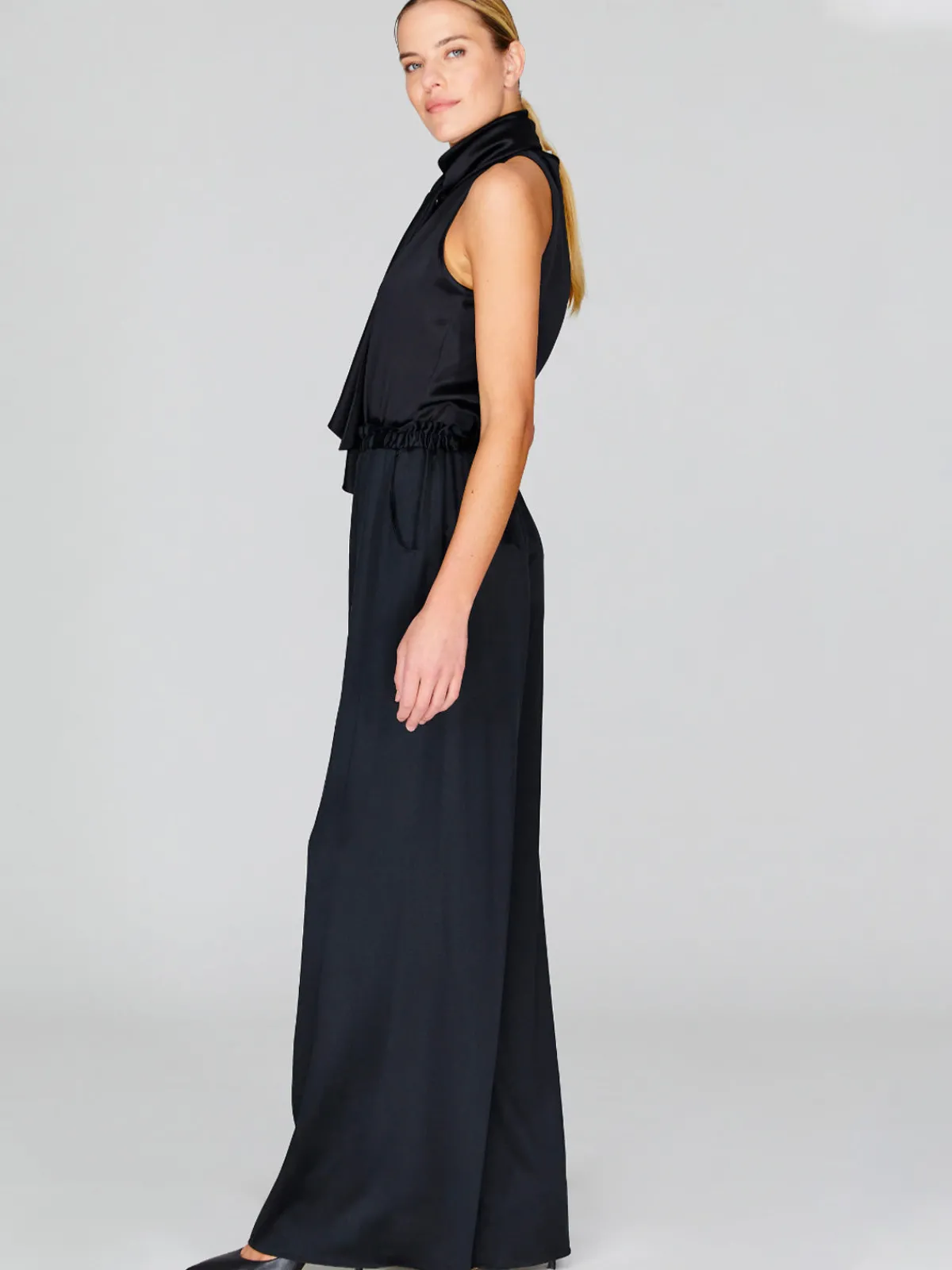 Mi Jong Lee Satin Pajama Pant With Elastic Waist