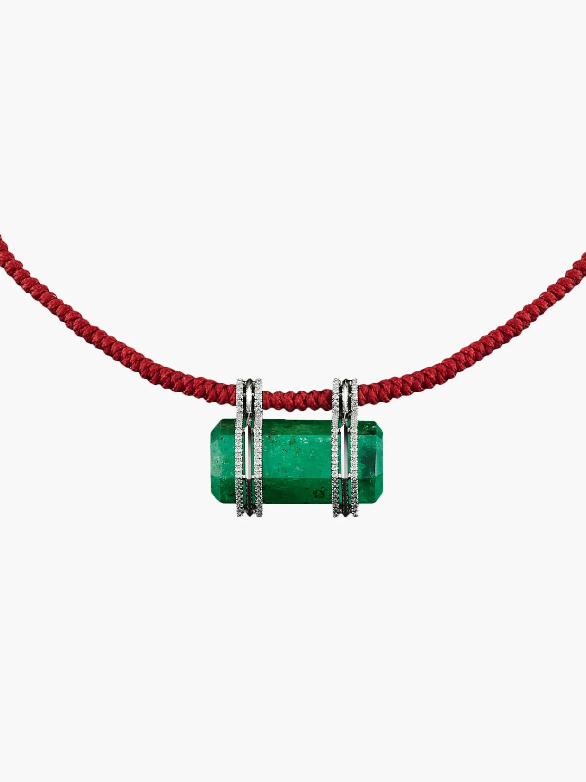 Alexandra Mor Hexagon Emerald & Diamonds Pendant