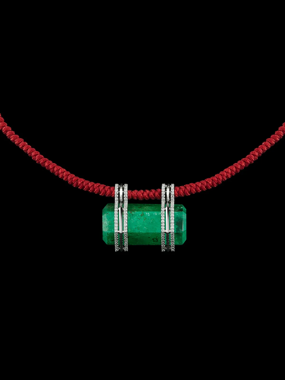 Alexandra Mor Hexagon Emerald & Diamonds Pendant