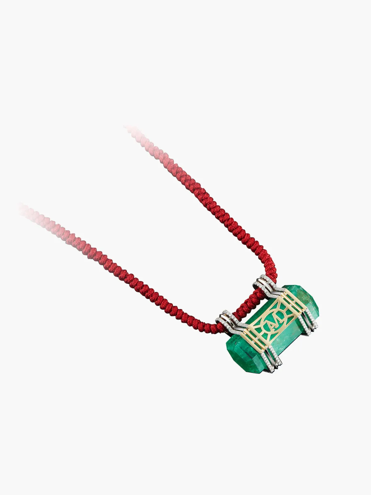 Alexandra Mor Hexagon Emerald & Diamonds Pendant