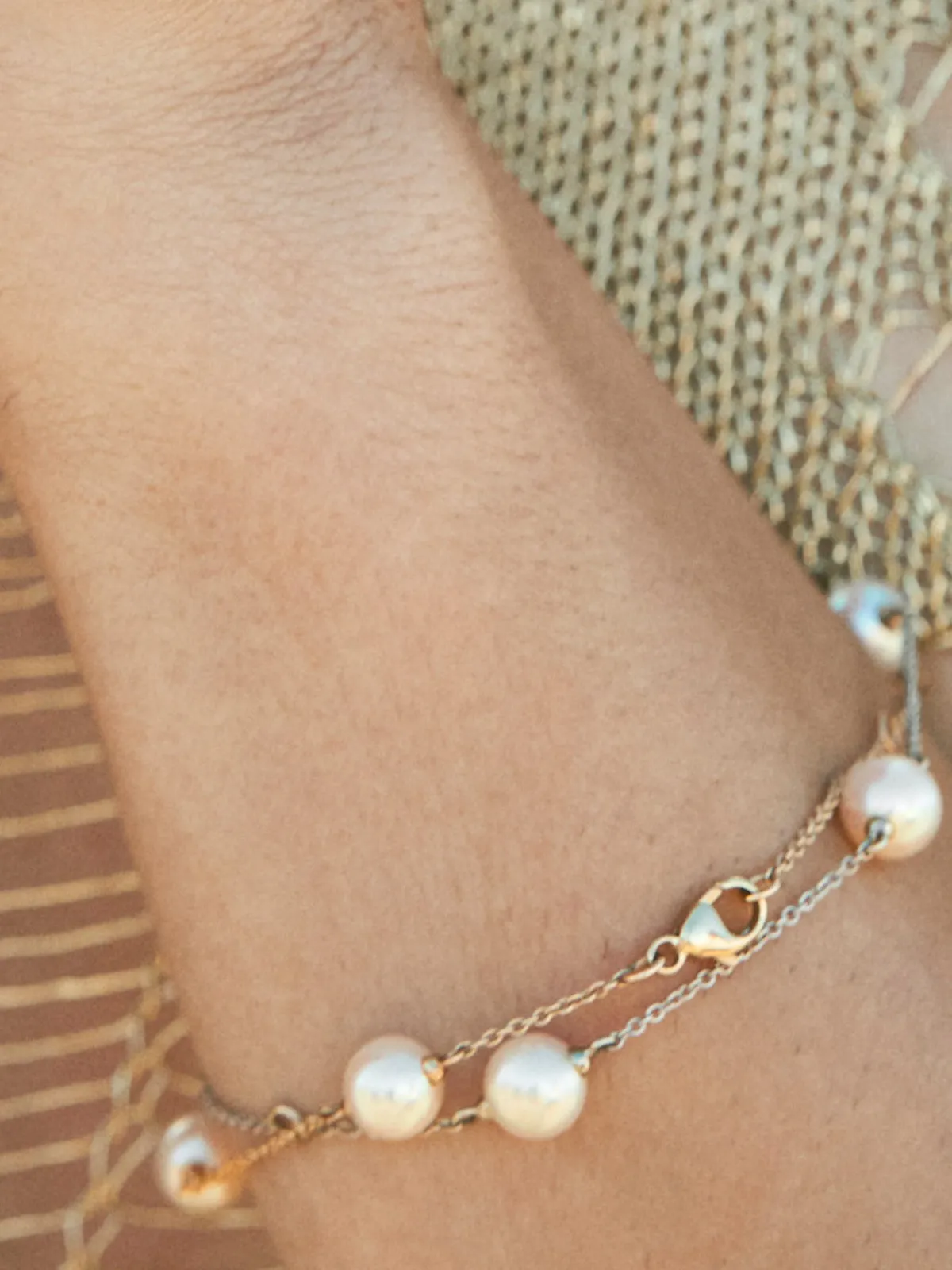 KBH Jewels Akoya Pearl Station Bracelet