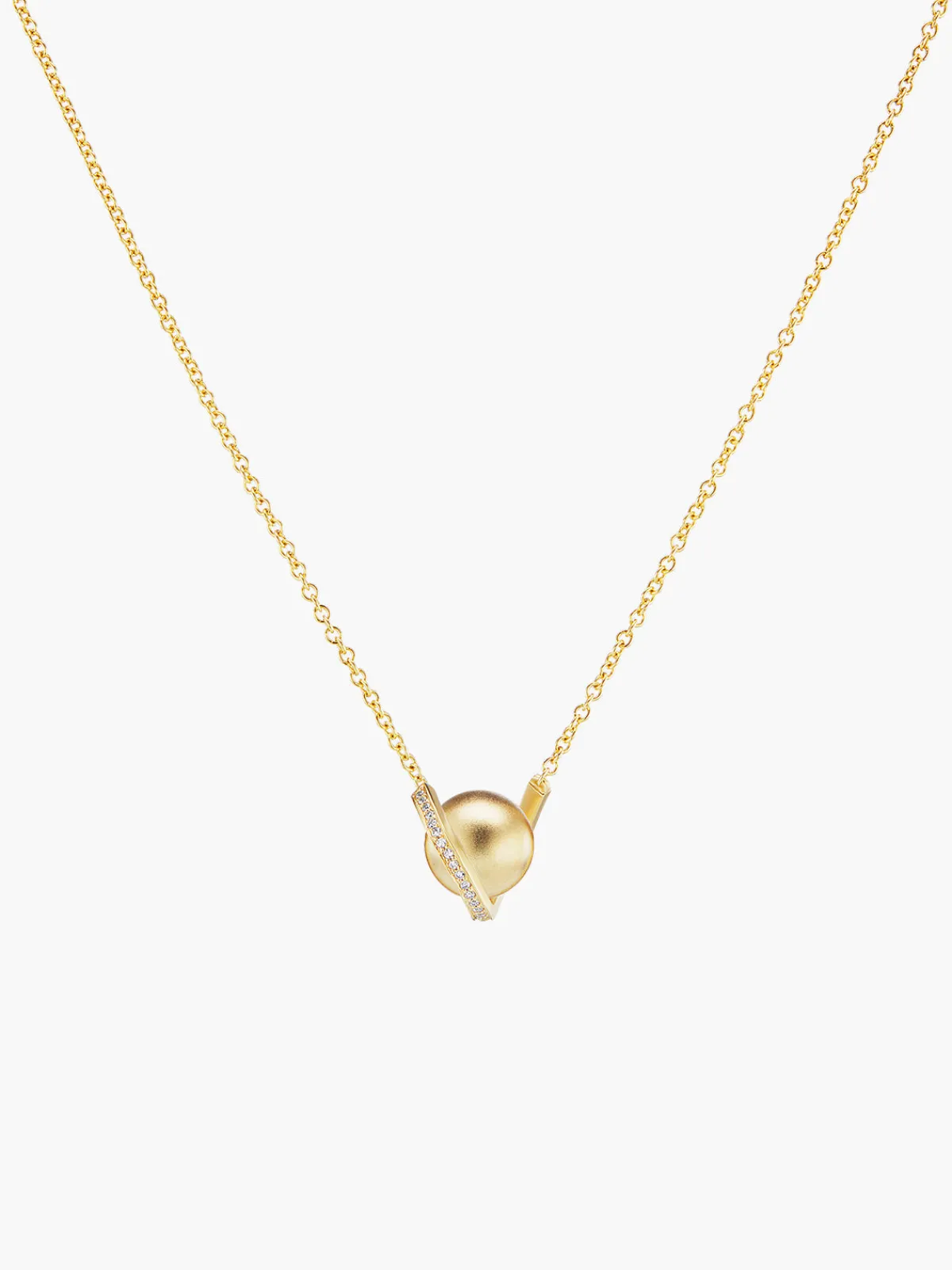 TEJEN Exclusive Boule D'Or Solitaire Pendant