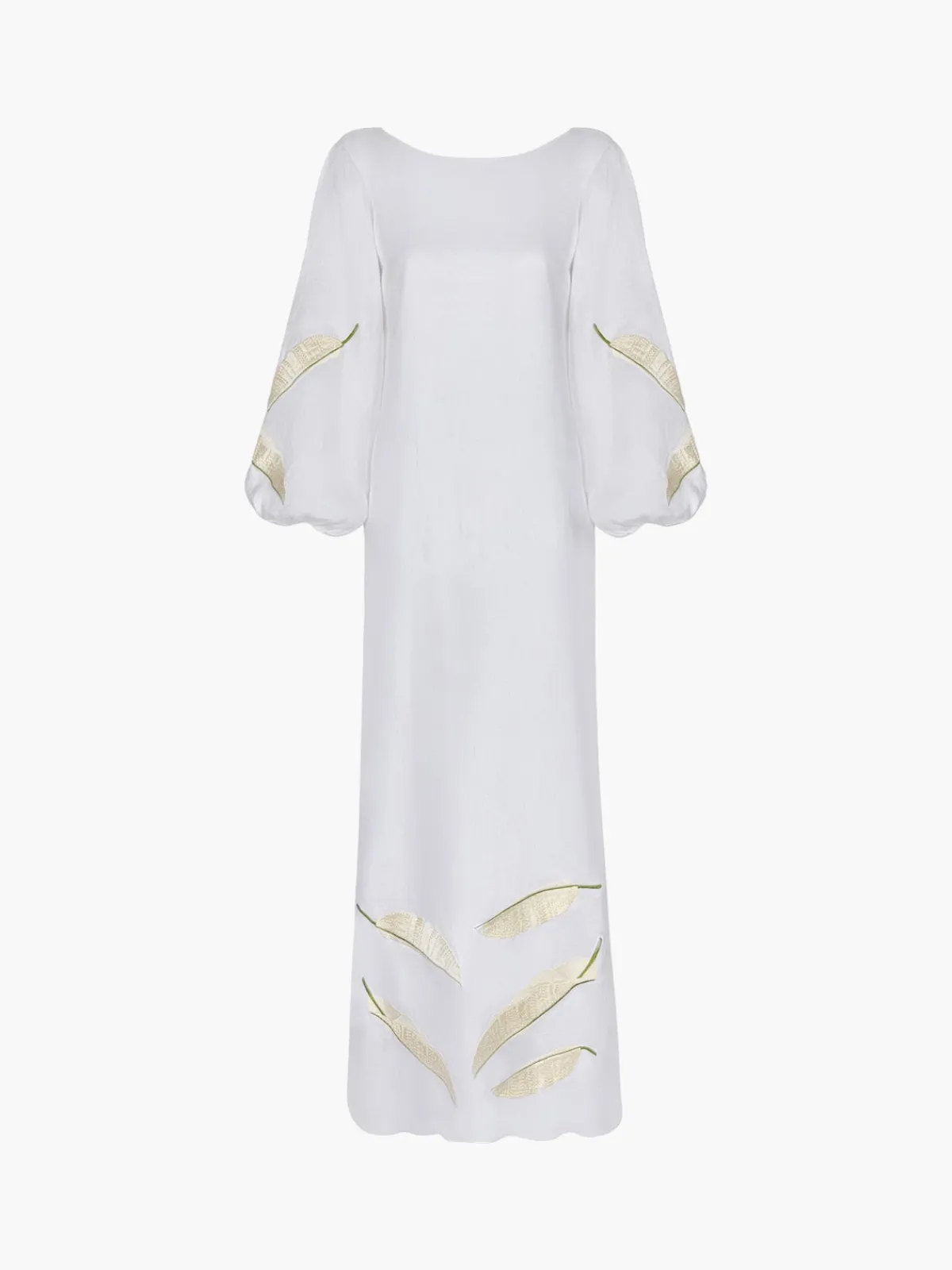 Juan de Dios Saman Linen Embroidered Maxi Dress