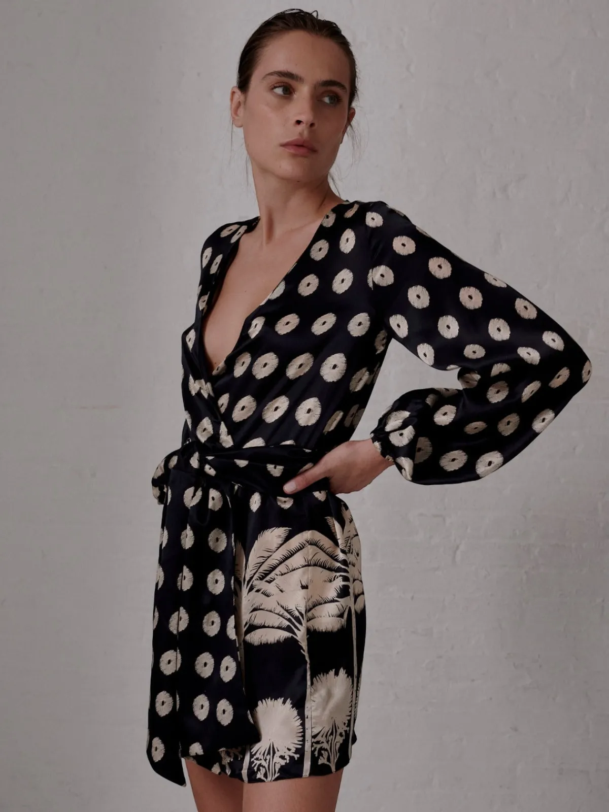 Juan de Dios Tertulia Satin Silk Mini Dress