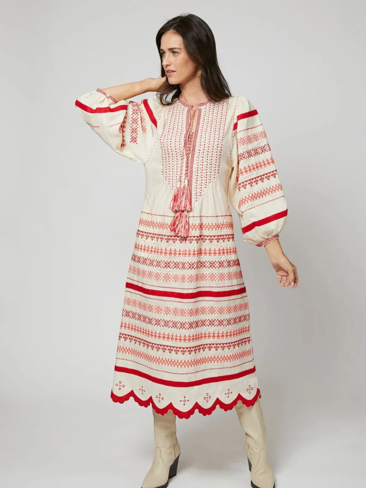 Larkin Lane Kateryna Embroidered Ukrainian Dress