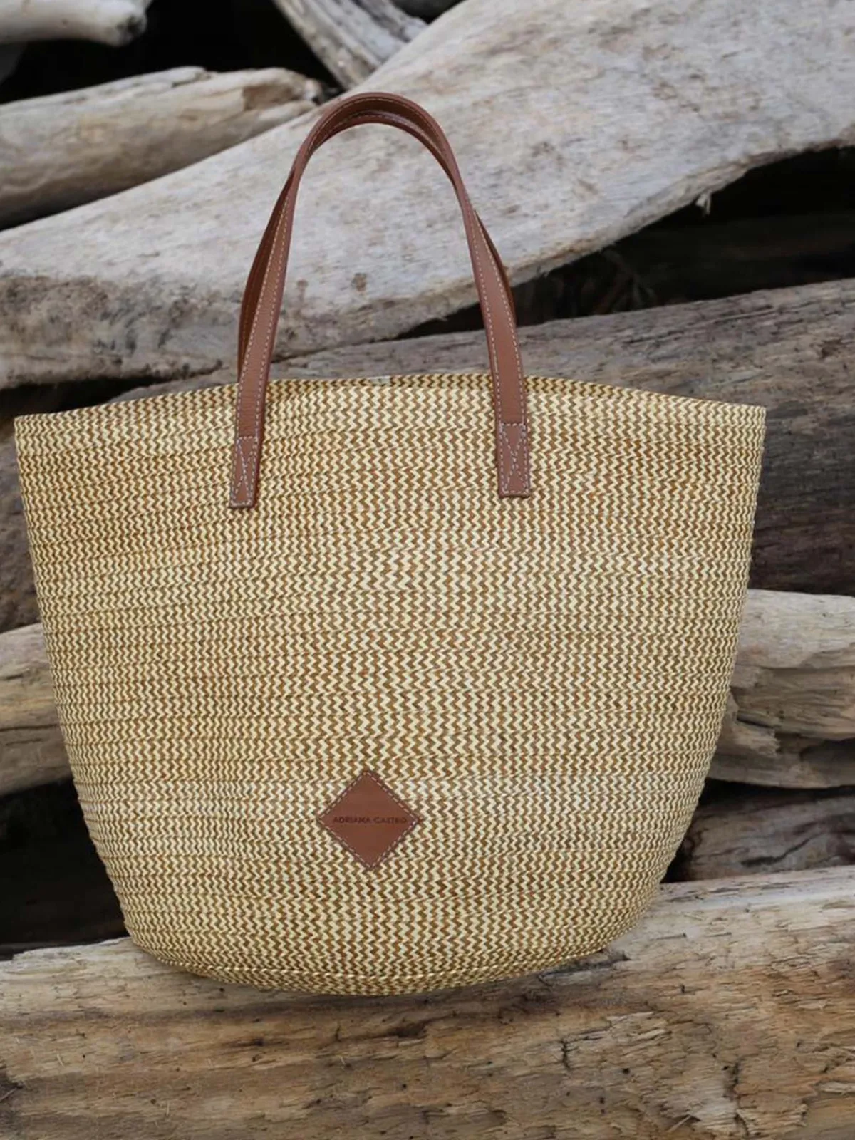 Adriana Castro Marcial Handbag in Leather and Cana Flecha