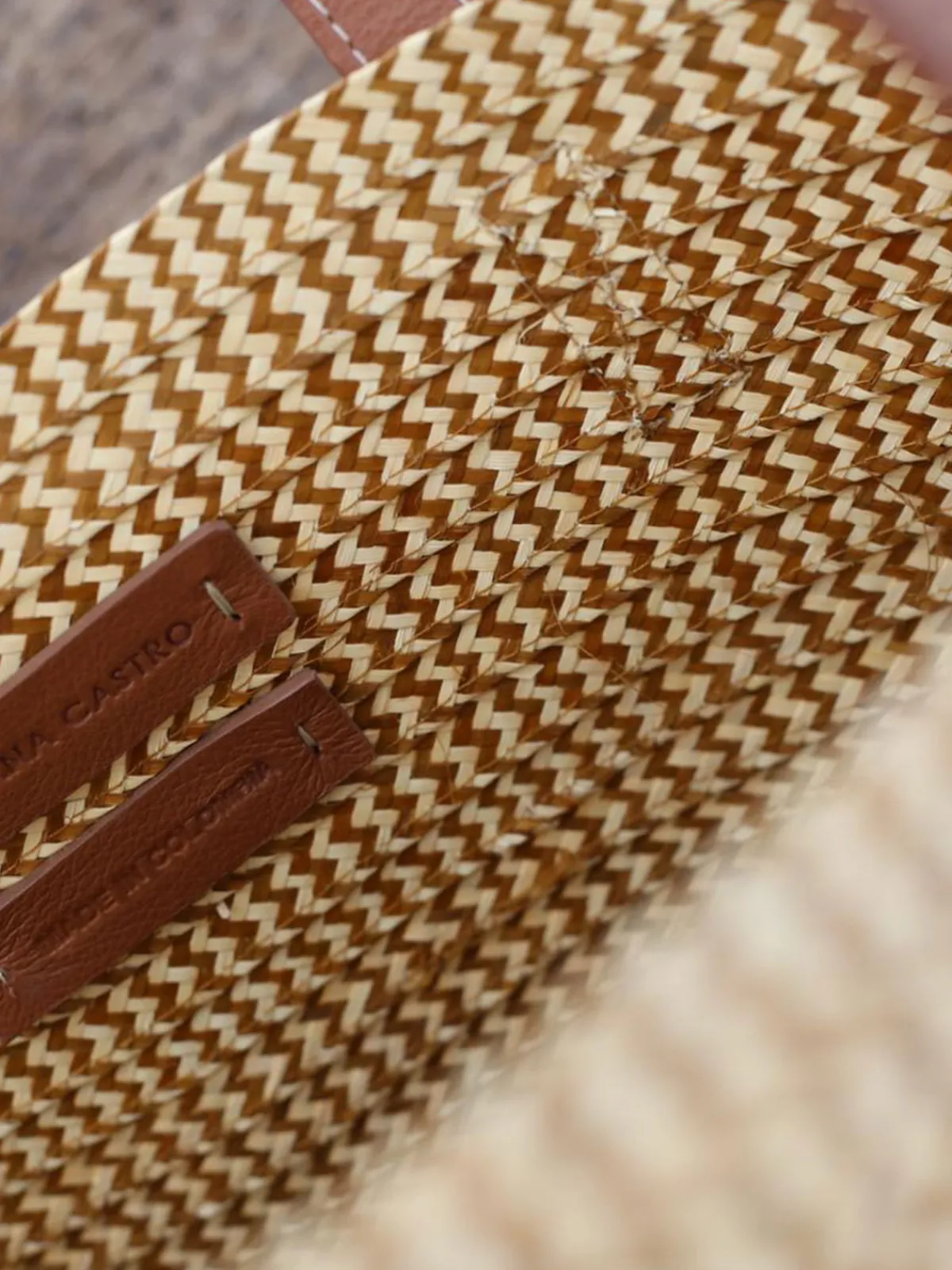 Adriana Castro Marcial Handbag in Leather and Cana Flecha