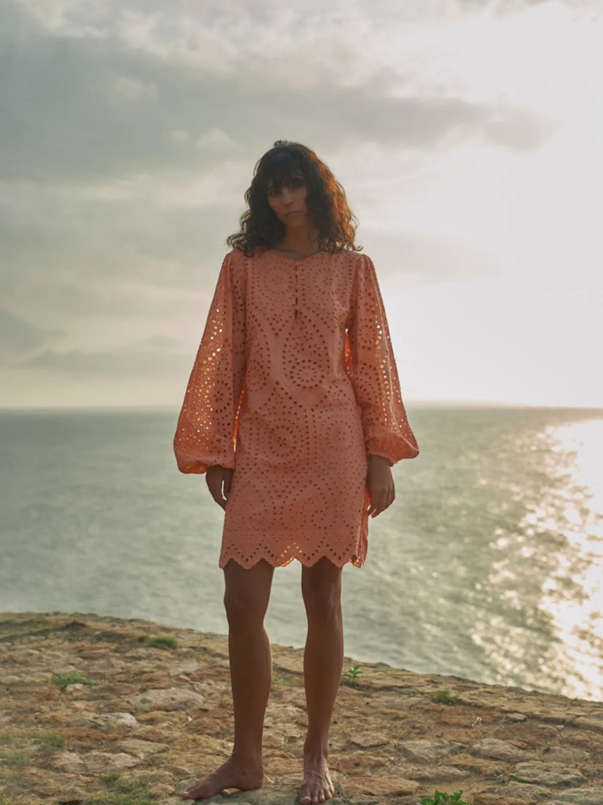 Juan de Dios San Marco Eyelet Mini Dress