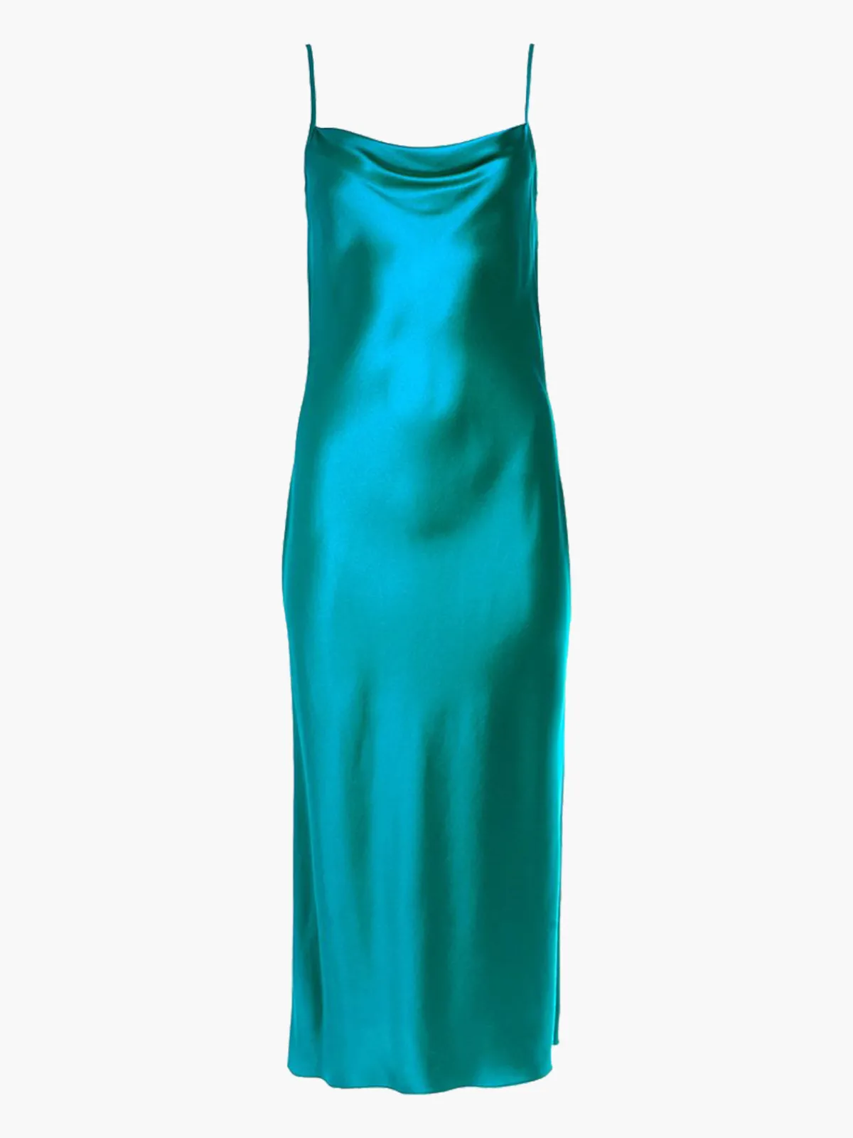 Mi Jong Lee Draped Spaghetti Strap Midi Dress