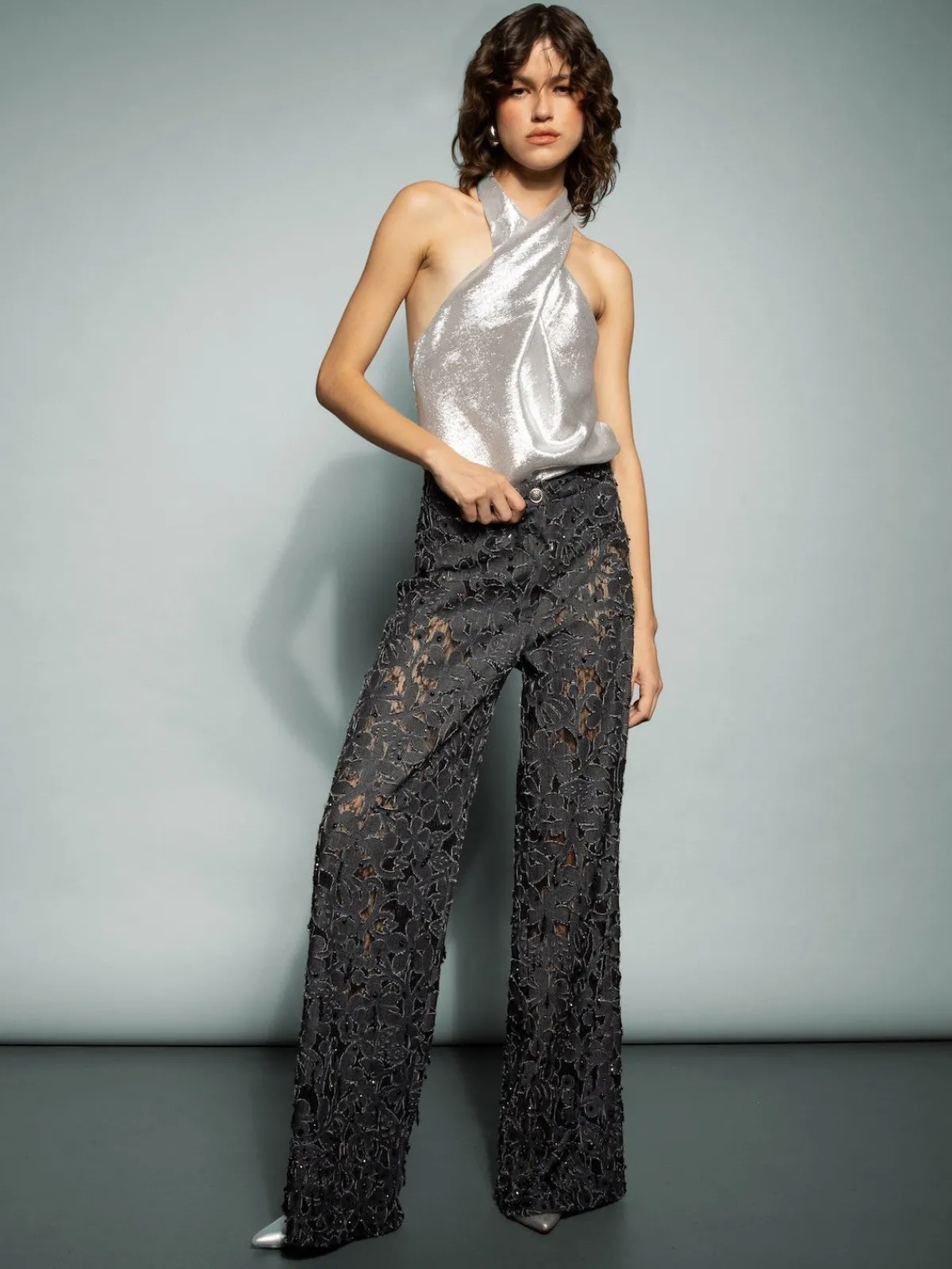 Francesca Miranda Chloe Lace Denim Pants