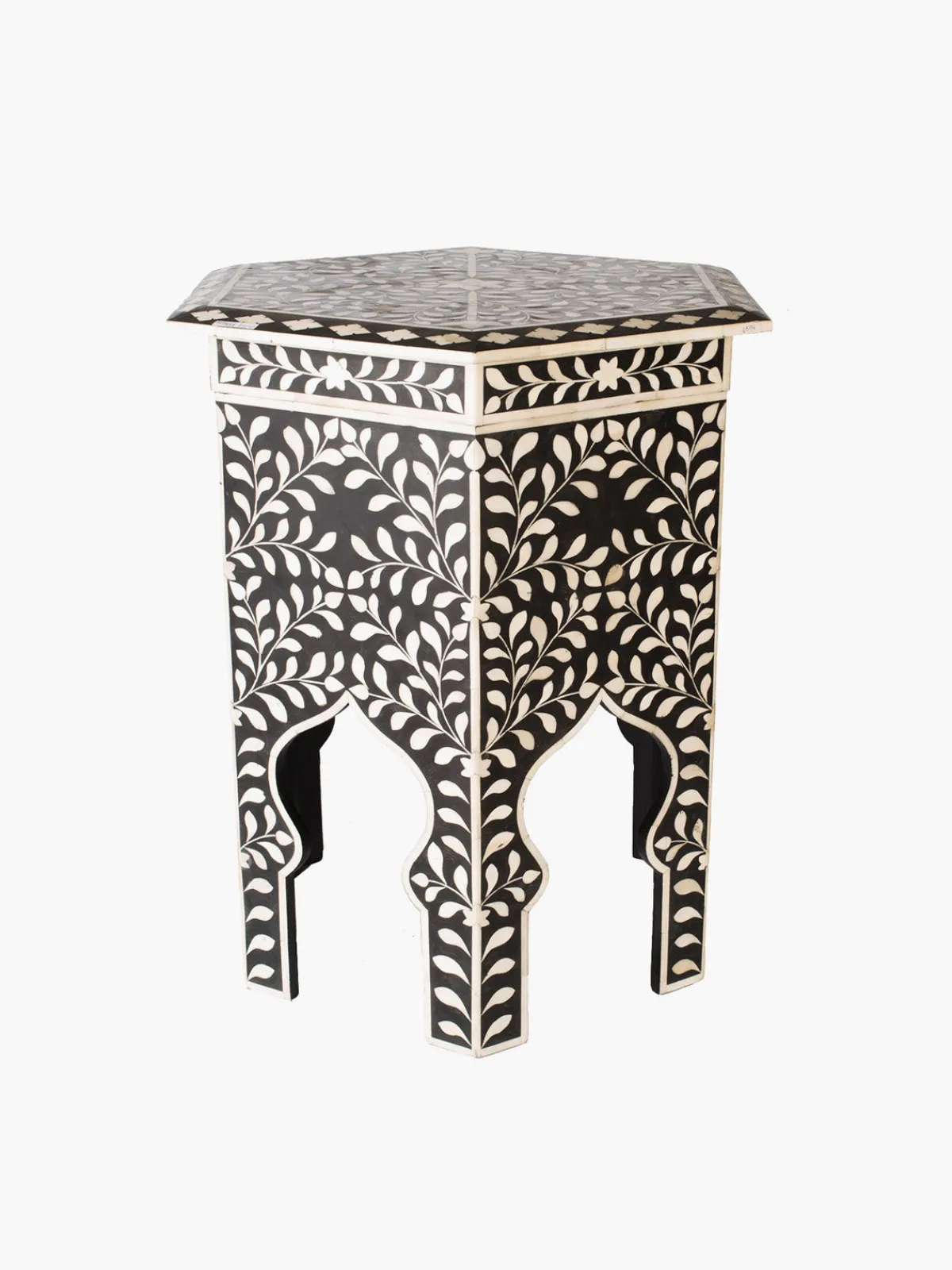 Casa Chiqui 55cm Hexagonal Side Table With Floral Design