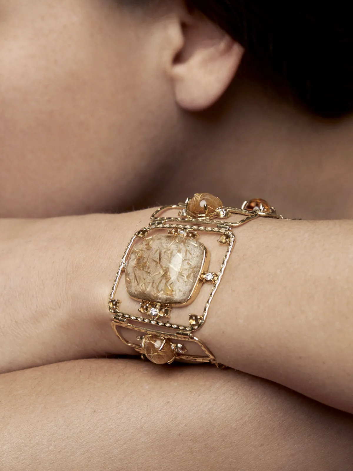 Daria de Koning Star Crossed Lovers Rutilated Quartz Bracelet