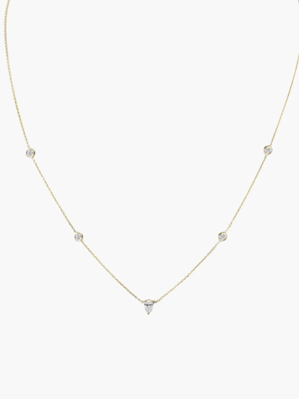 Zahava Pear Shaped Diamond Bezel Chain