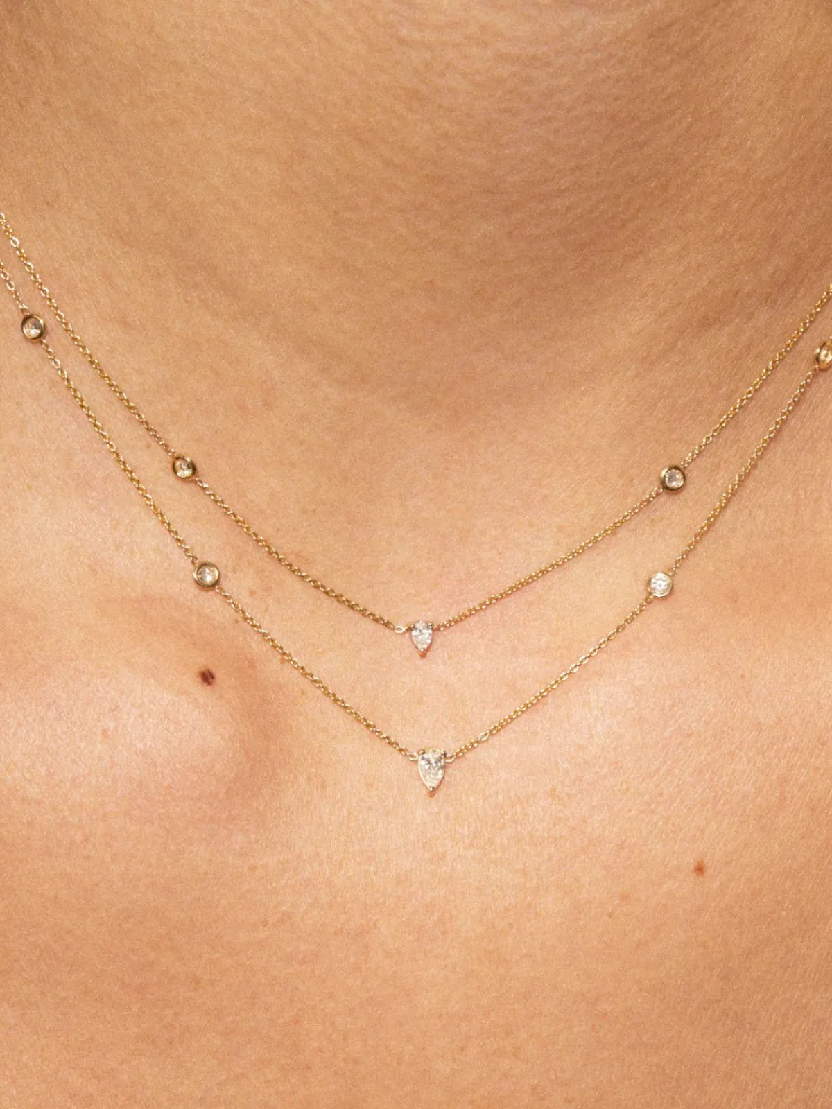 Zahava Pear Shaped Diamond Bezel Chain