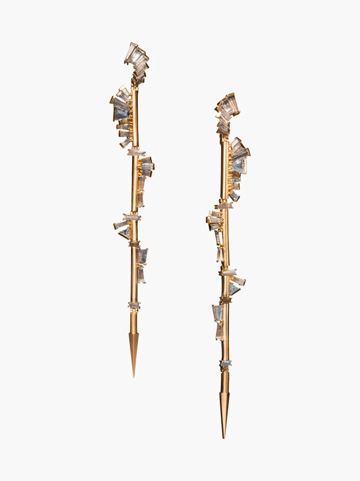 Nak Armstrong Twisted Ruffle Spike Earrings
